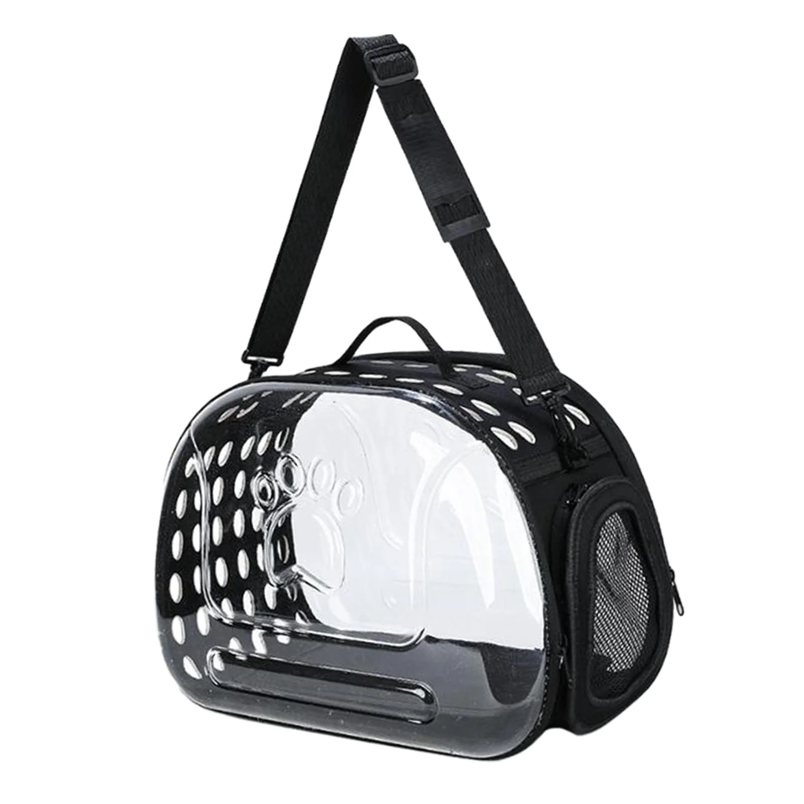 EHJRE Collapsible Soft Sided Pet Carriers Portable Cat Carried Bag Clear Transparent Cat Carrier for Outdoor Walking Hiking Camping S