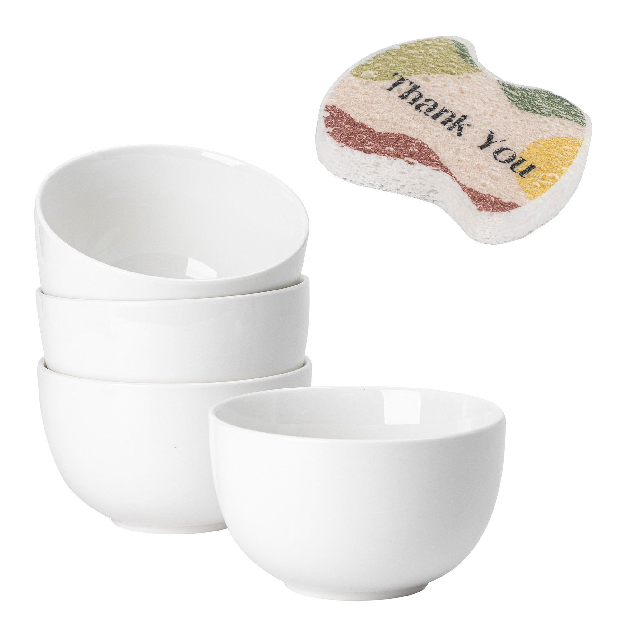 Dowan 5.8″ Soup Bowl Set of 4 With Sponge