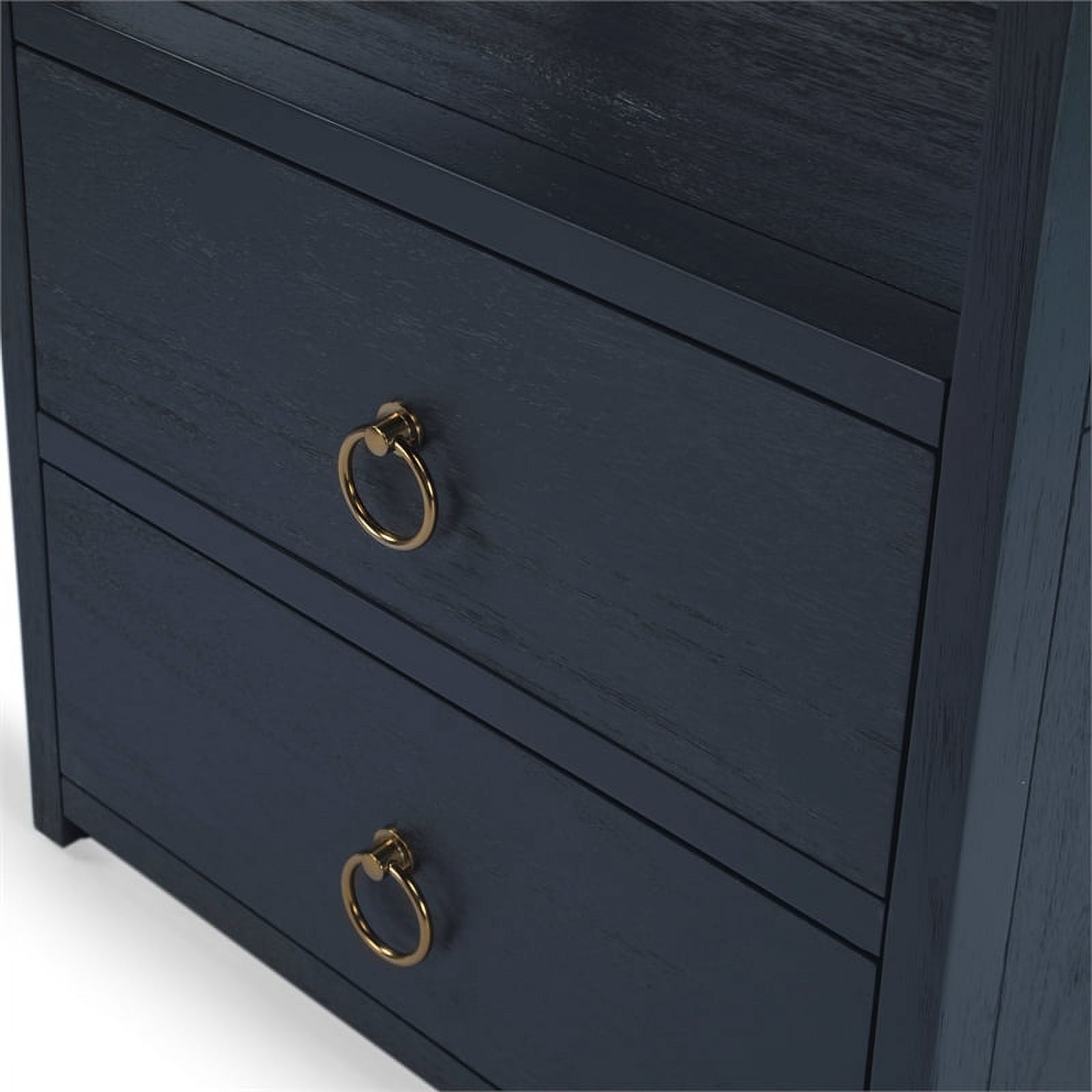 Home Square 3-Piece Set with Dresser and 2 Nightstands in Navy Blue