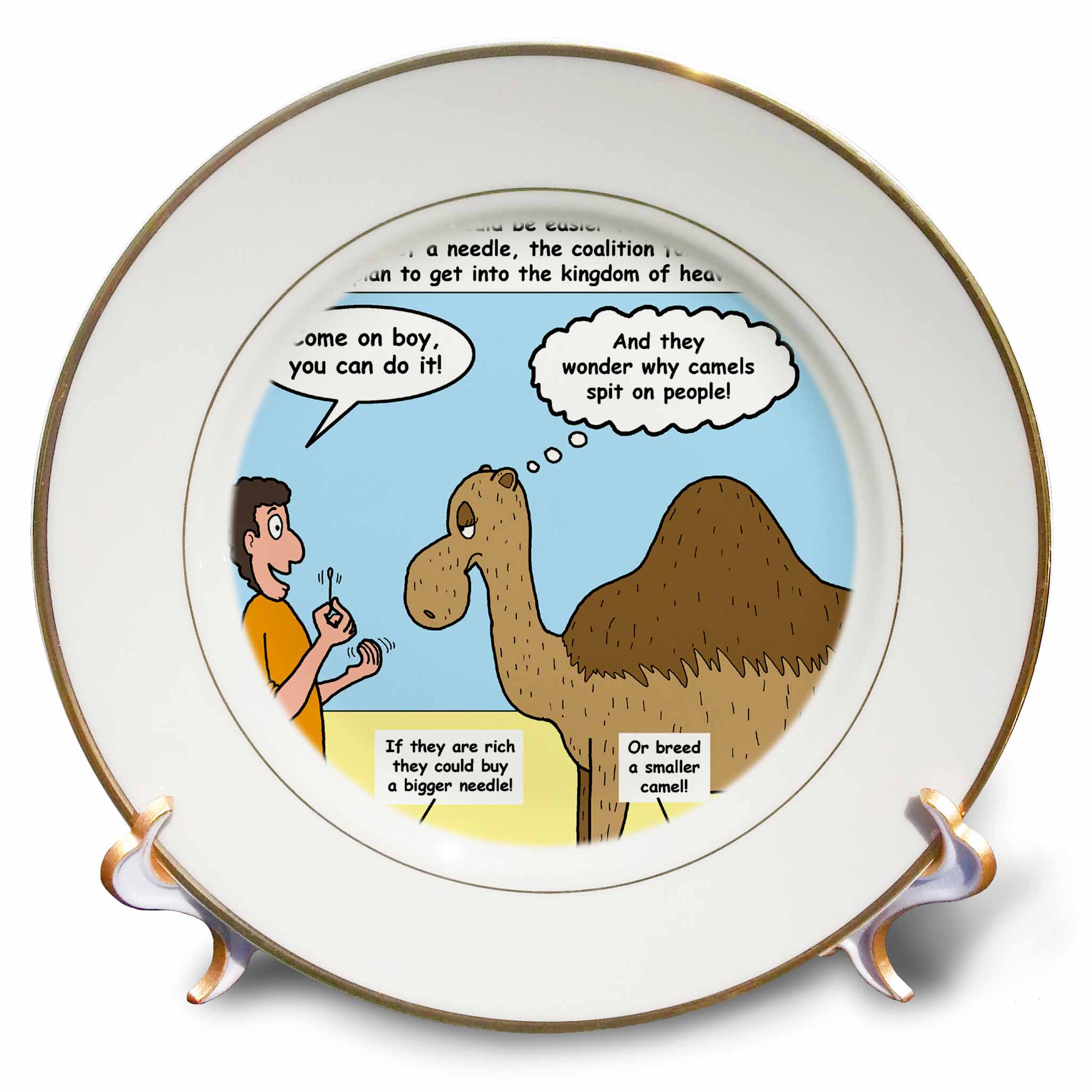 Parable - Camel Through the Eye of a Needle 8 inch Porcelain Plate cp-2638-1