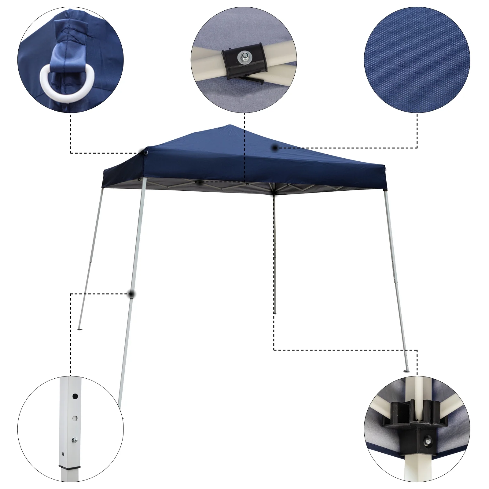 Zimtown 10ft x 10ft Base/8ft x 8ft Top Canopy Pop up Wedding Party Tent Folding Gazebo Beach Canopy Blue with Carry Bag