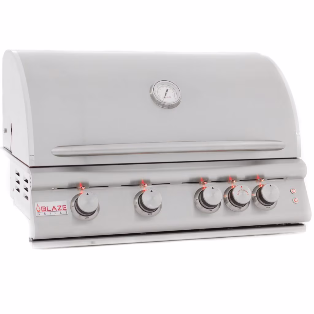 Blaze LTE 32-Inch 4-Burner Built-In Natural Gas Grill With Rear Infrared Burner & Grill Lights - BLZ-4LTE-NG