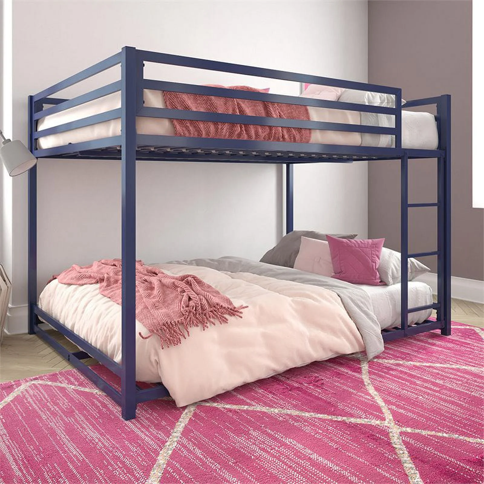 DHP Mabel Full Over Full Metal Bunk Bed in Blue