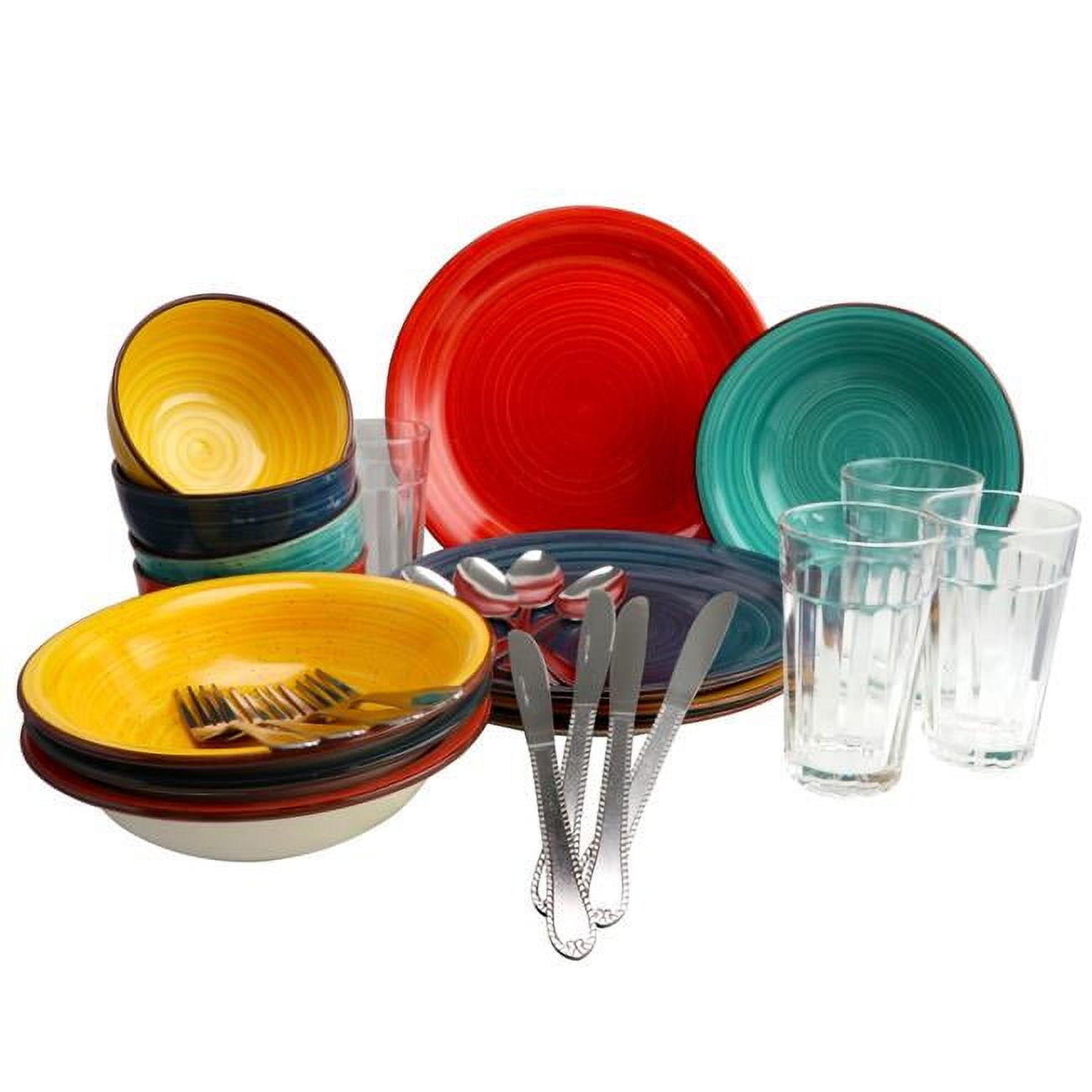 Color Speckle Mix & Match Dinnerware Combo Set, 28 Piece