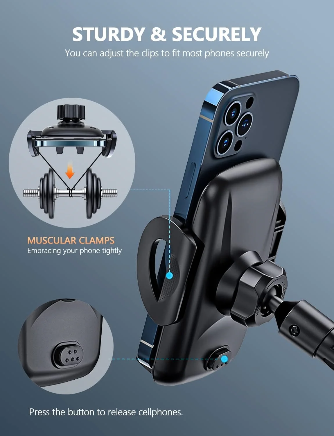 ABLEGRID Car Phone Mount, [Bumpy Roads Friendly] Powerful Suction Phone Cup Holder for Car Dashboard Windshield Air Vent Hands Free Clip Cell Phone Holder Compatible with All Mobile Phones