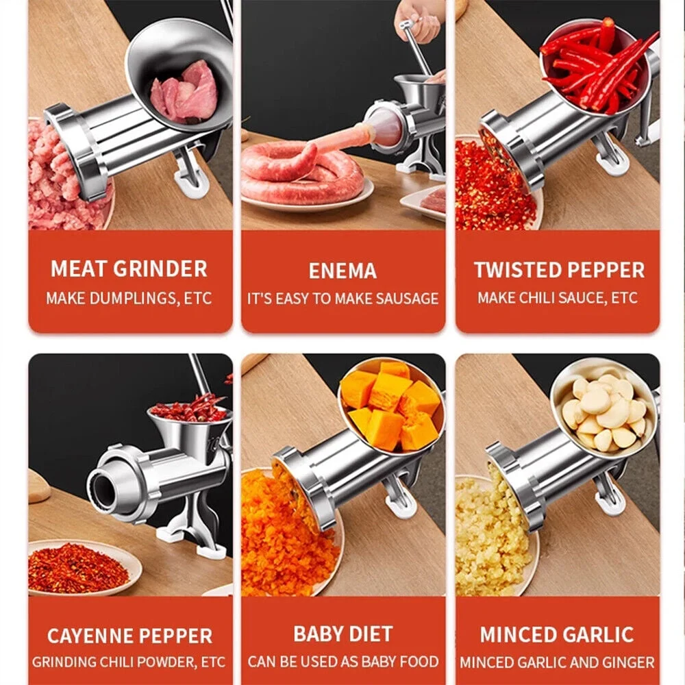 JahyShow Manual Meat Mincer - Easy to Use and Clean Aluminum Alloy Grinder