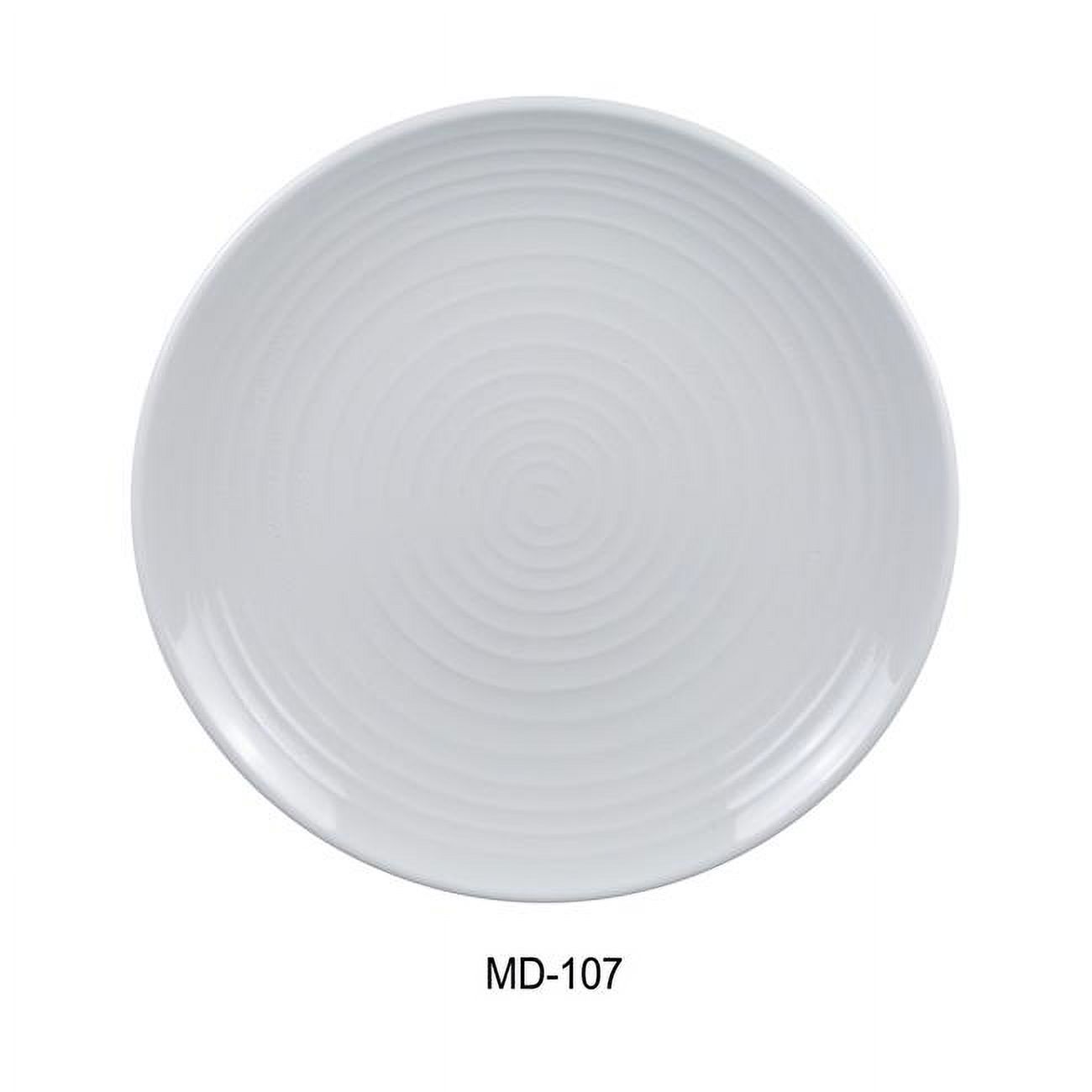 Yanco MD-107 7 in. Milando Round Plate - Melamine, White - Pack of 48