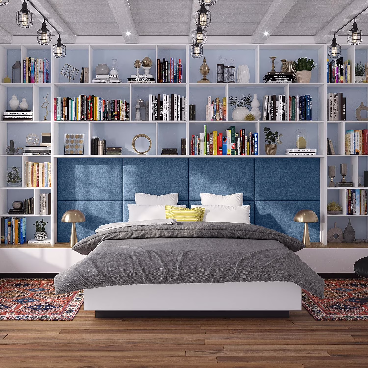 Panelist Modern Padded Headboard- Set Of 2 Wall Mounted Panels (Each 22.5