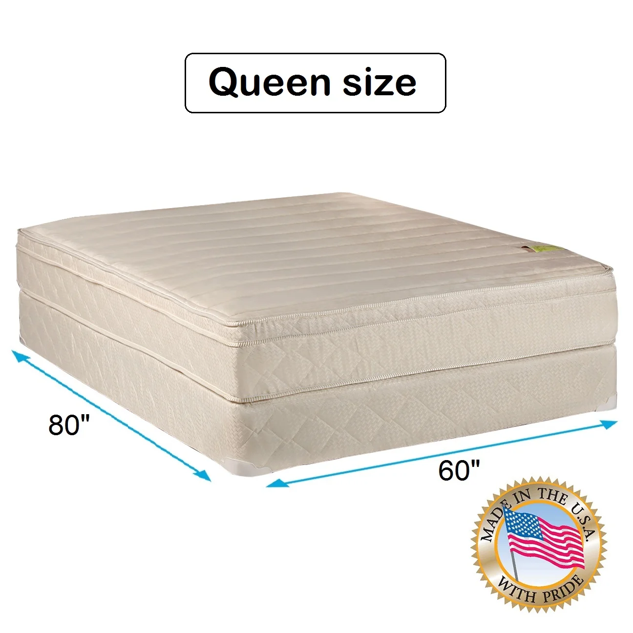 Dream Sleep Comfort Pedic Firm PillowTop Mattress Set with Bed Frame Included (Queen Size) - Sleep System with Enhanced Foam Encased Support, Orthopedic, Longlasting by Dream Solutions USA