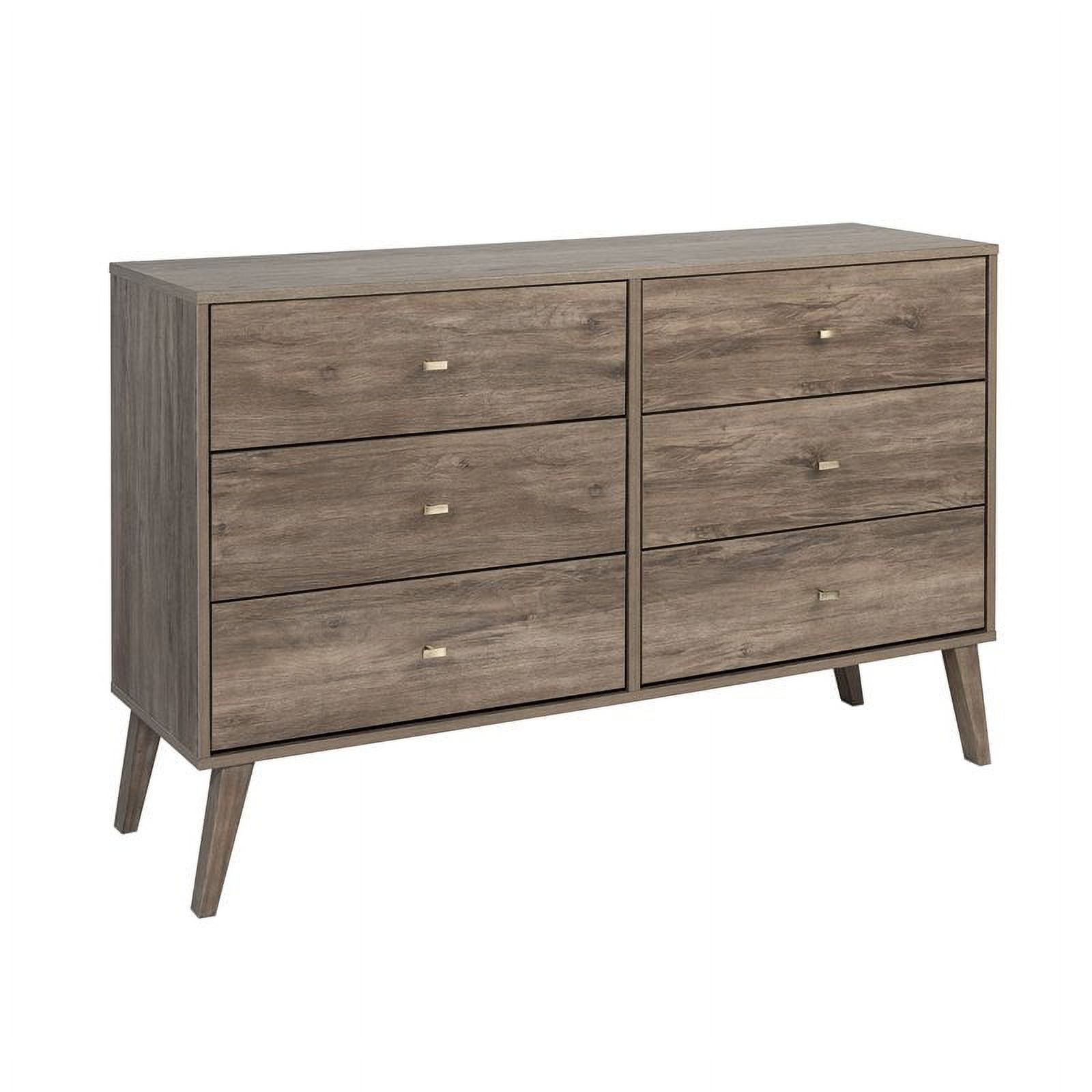 Home Square 2-Piece Set with Modern Tall 6-Drawer Chest 6-Drawer Double Dresser