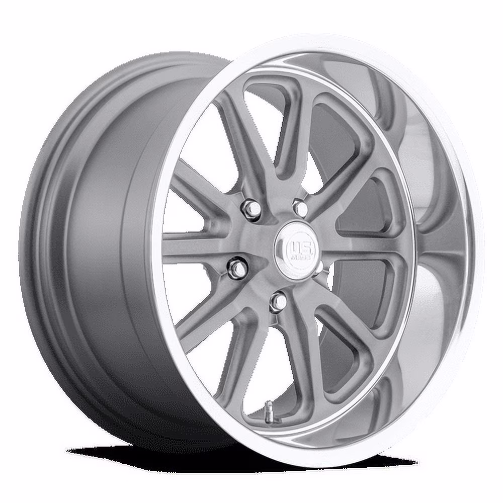 US Mag 1PC Aluminum Rim U111 RAMBLER 18X8in Matte Gun Metal Machined Finish, U11118807345