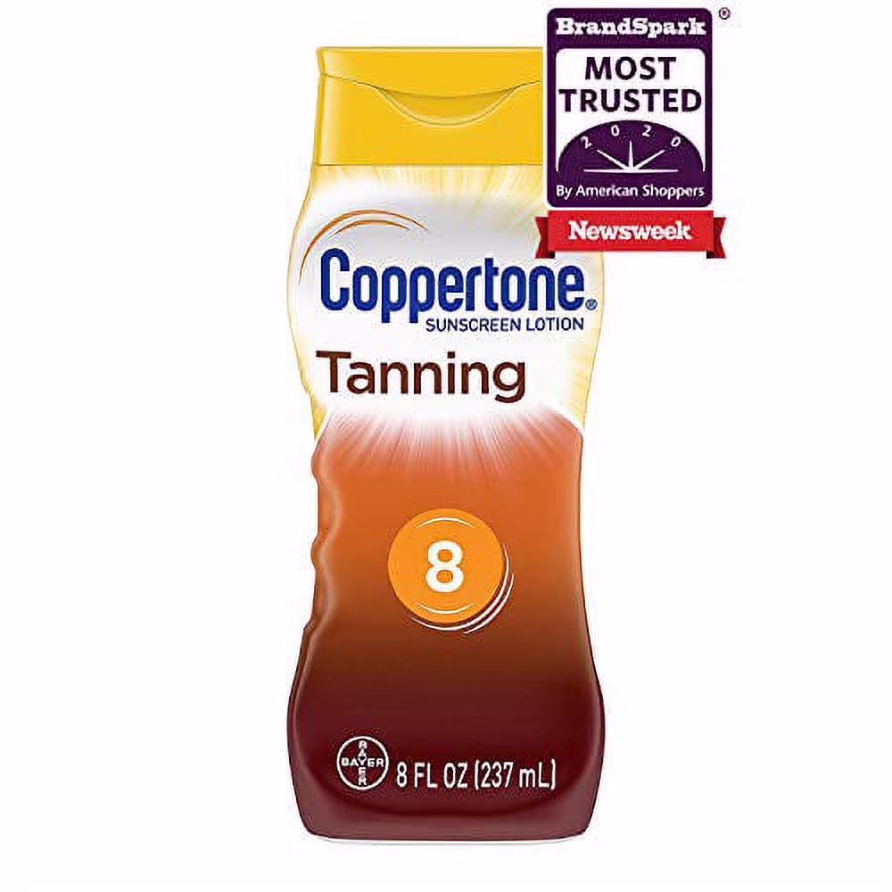 Coppertone Tanning Sunscreen Lotion Broad Spectrum SPF 8 (8 Fluid Ounce) (Packaging may vary)