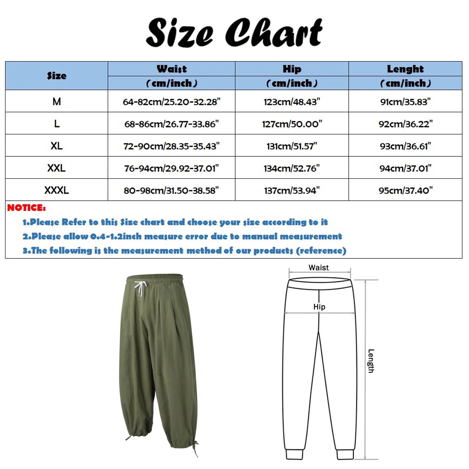 Mens Casual Solid Cropped Pants Drawstring Pocket Lace Up Hem Pant Loose Trouser Legs Trousers Sweatpants Navy M
