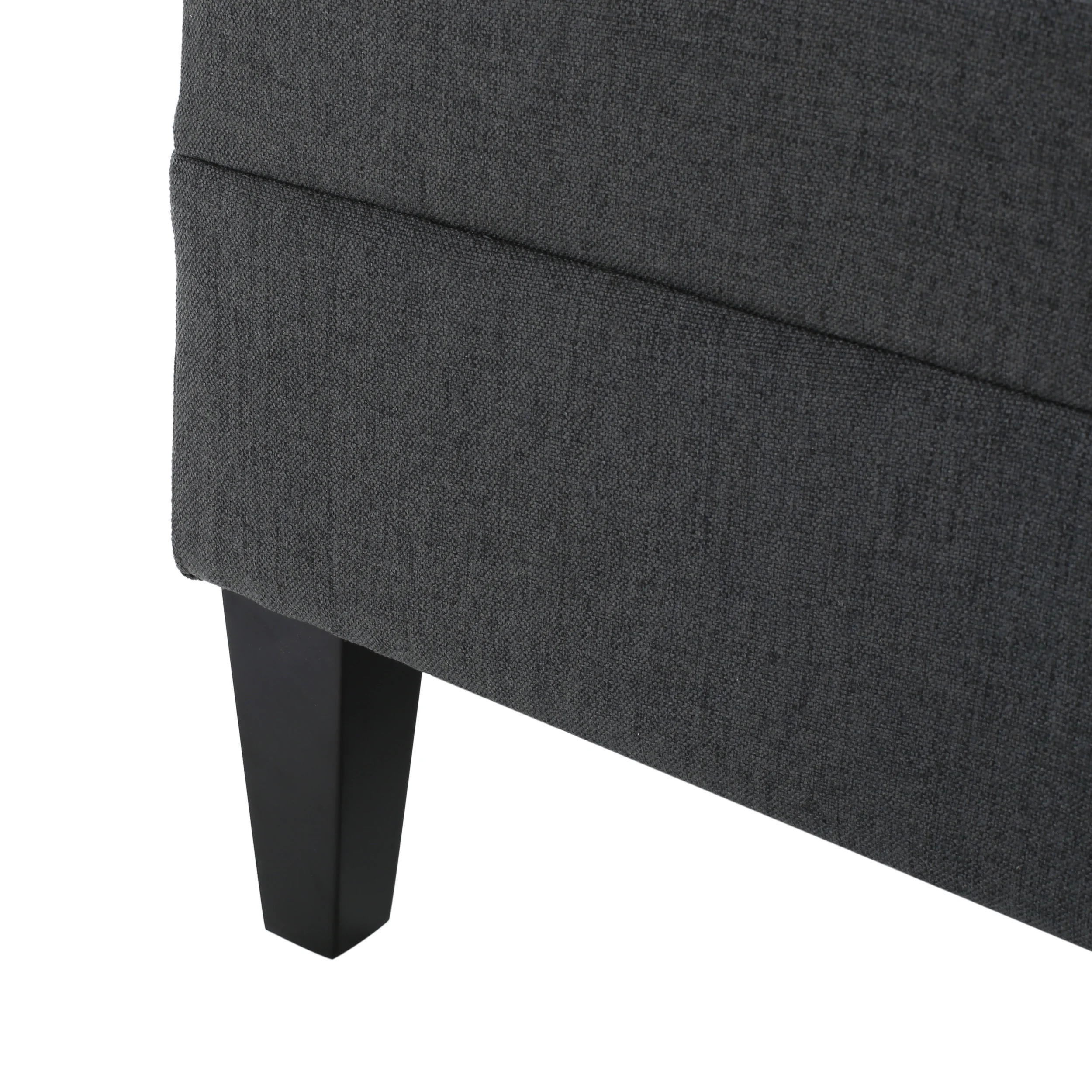 Noble House Sofija Fabric Tufted Ottoman, Dark Grey