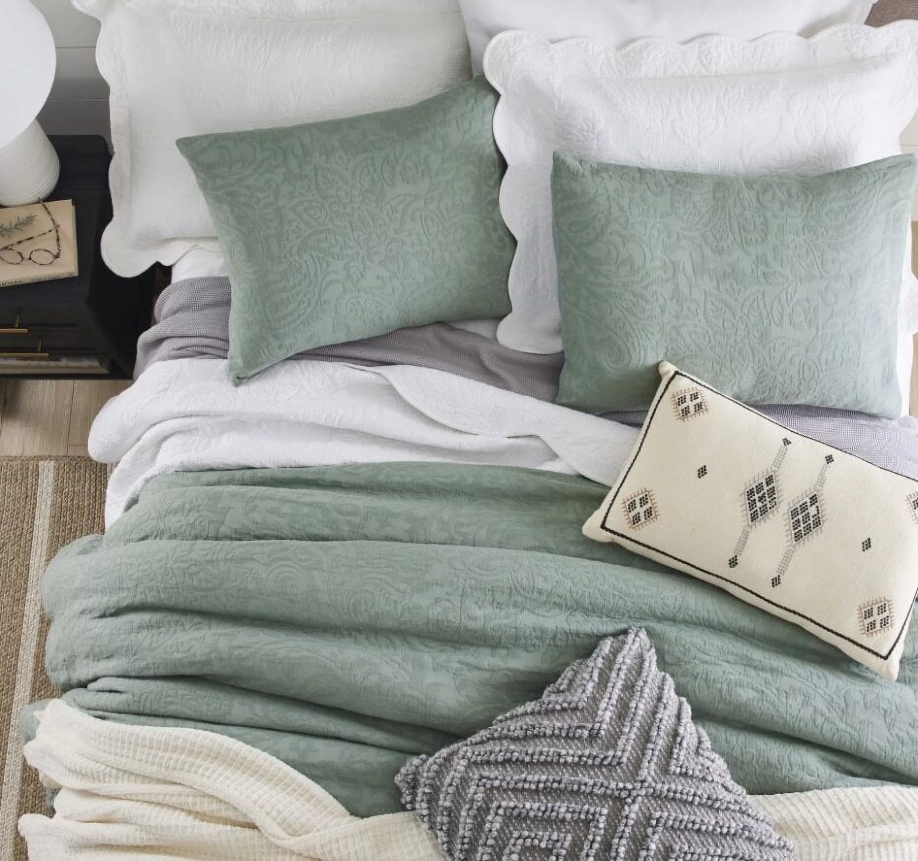 Better Homes & Gardens 3-Piece Sage Floral Comforter Set, Full/Queen