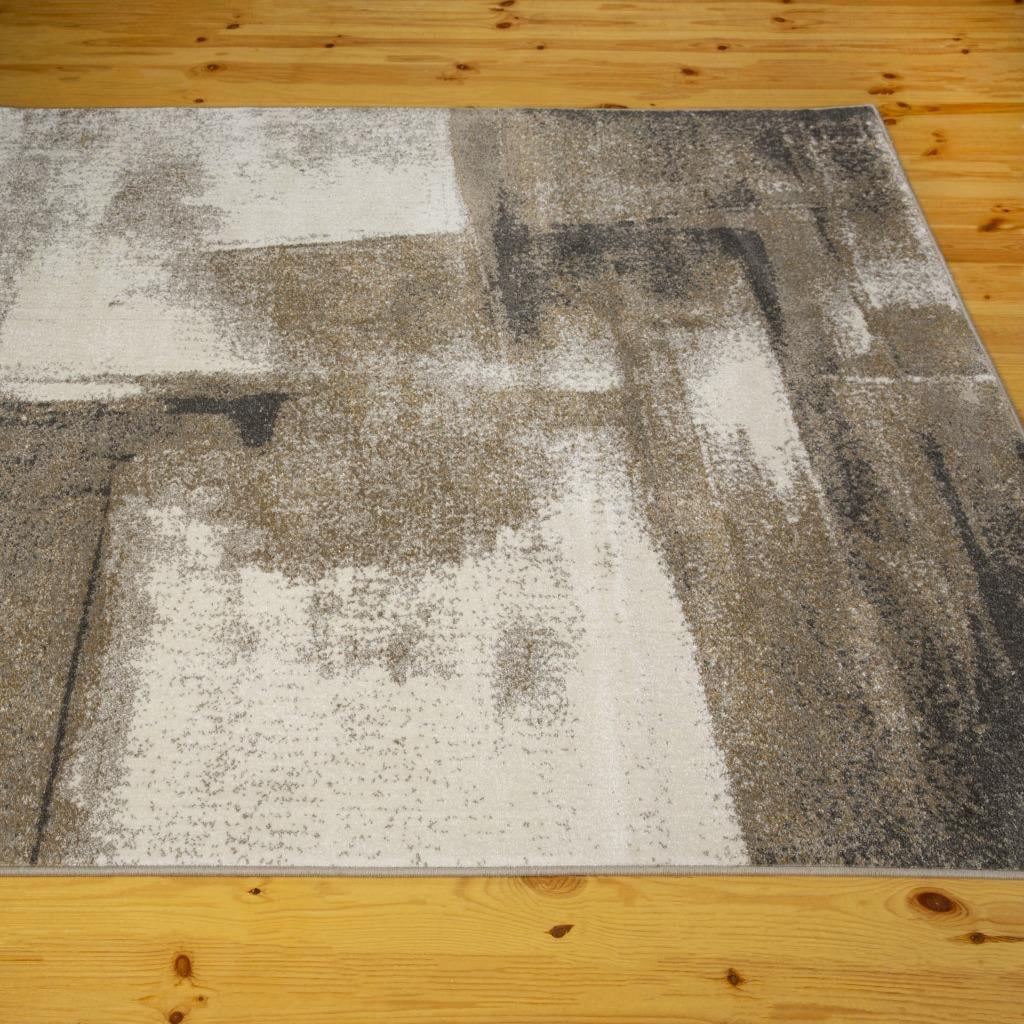Luxe Weavers Abstract Brushstrokes Area Rug Beige 8x10, Soft Accent Carpet