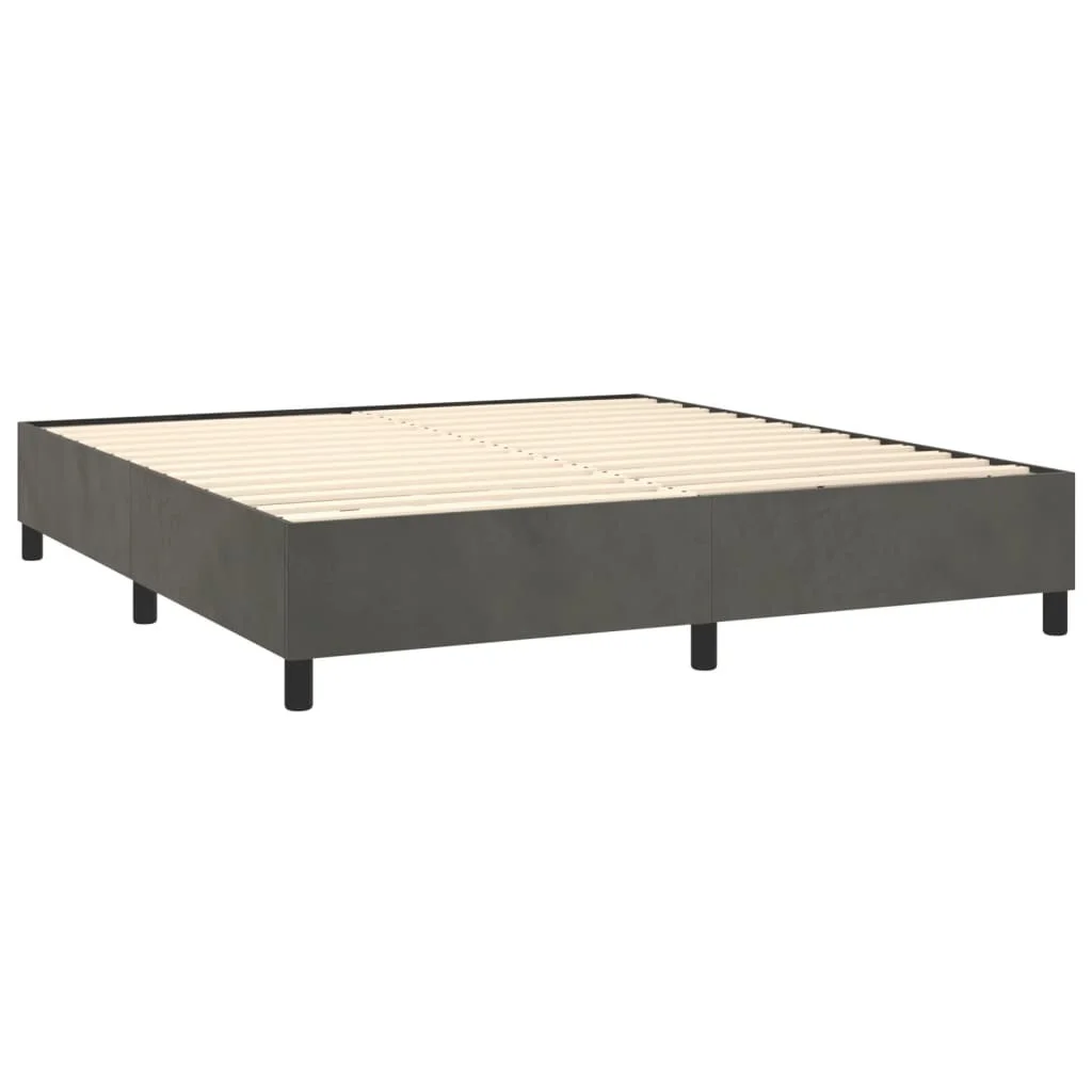 LANTRO JS Box Spring Bed with Mattress Dark Gray 76