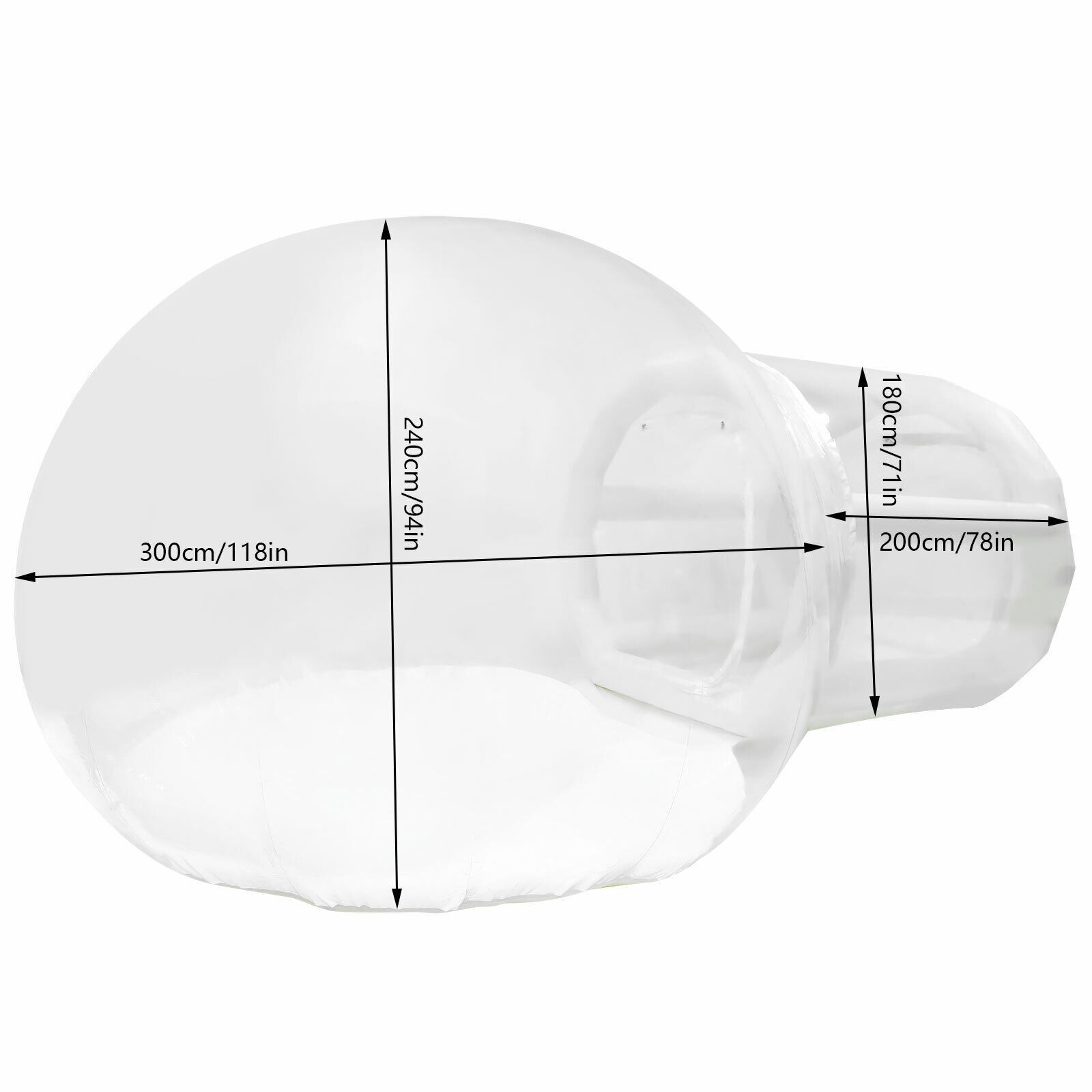 110V PVC House Backyard Camping Bubble Tent Inflatable Transparent Bubble Tent with Blower 3M*2.4M