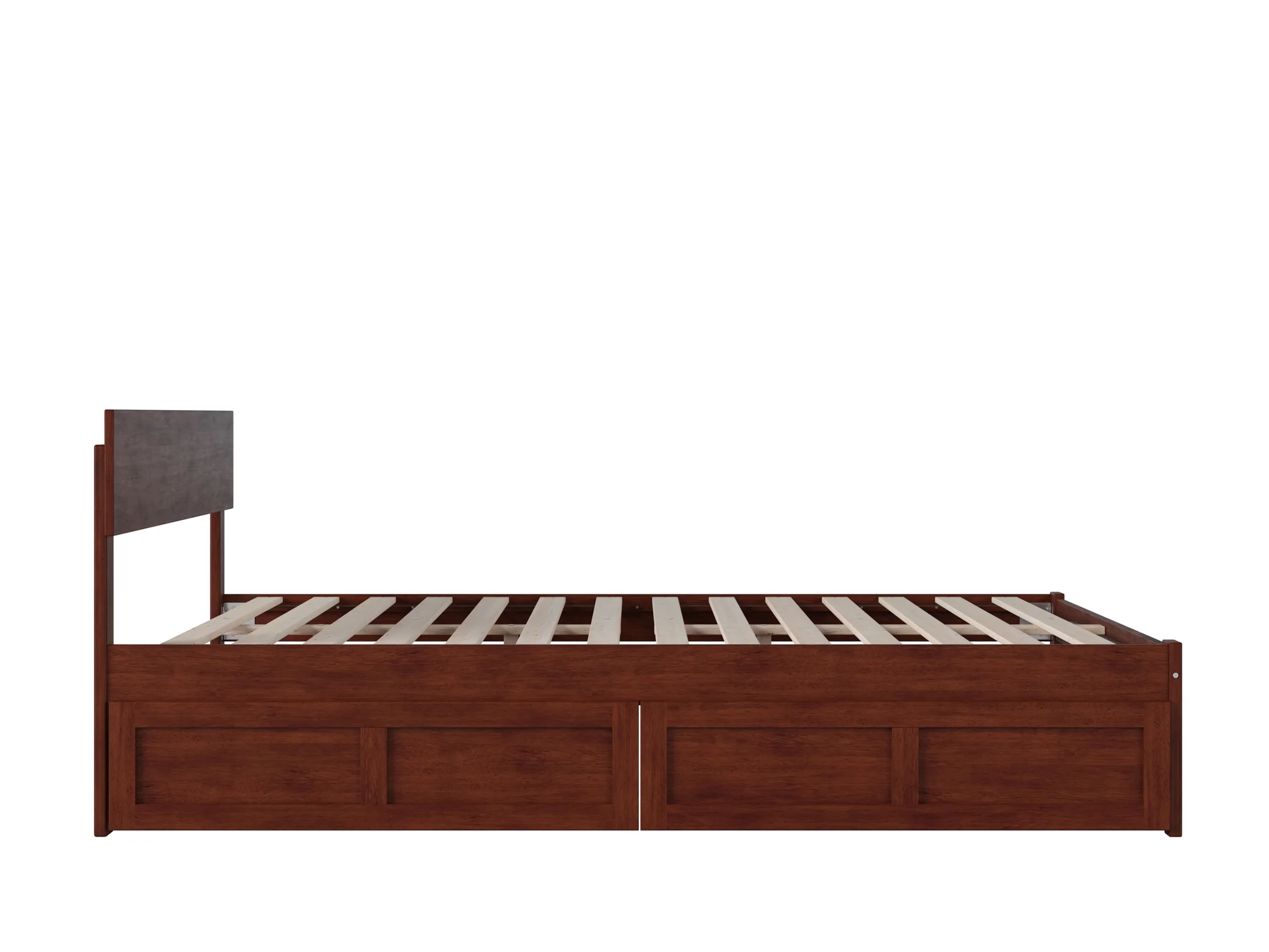 Boston Queen Bed with 2 Extra Long Drawers in Walnut
