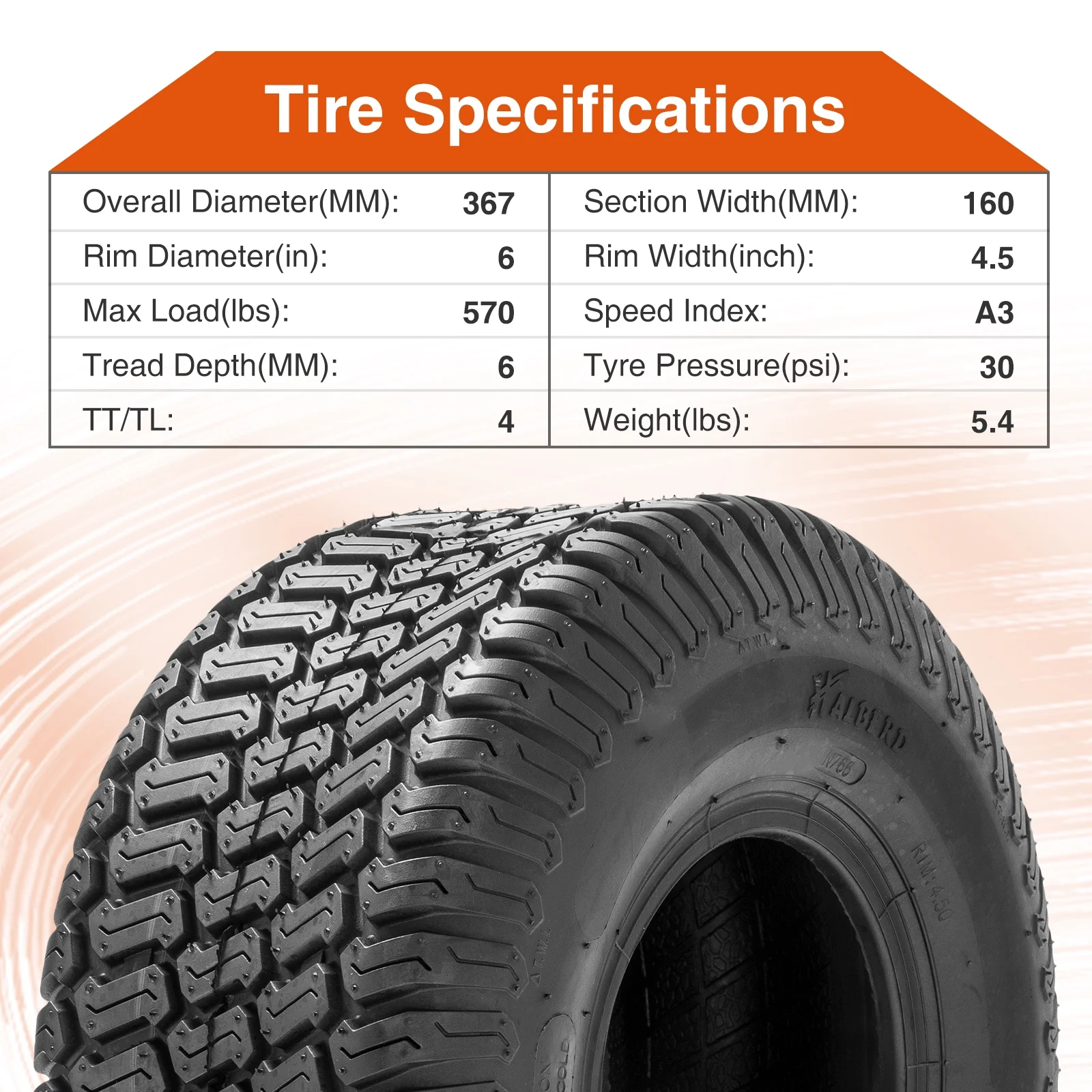 15x6.00-6 Lawn Mower Turf Tires 4PR 15x6x6 Garden Tractor Tubeless Tire