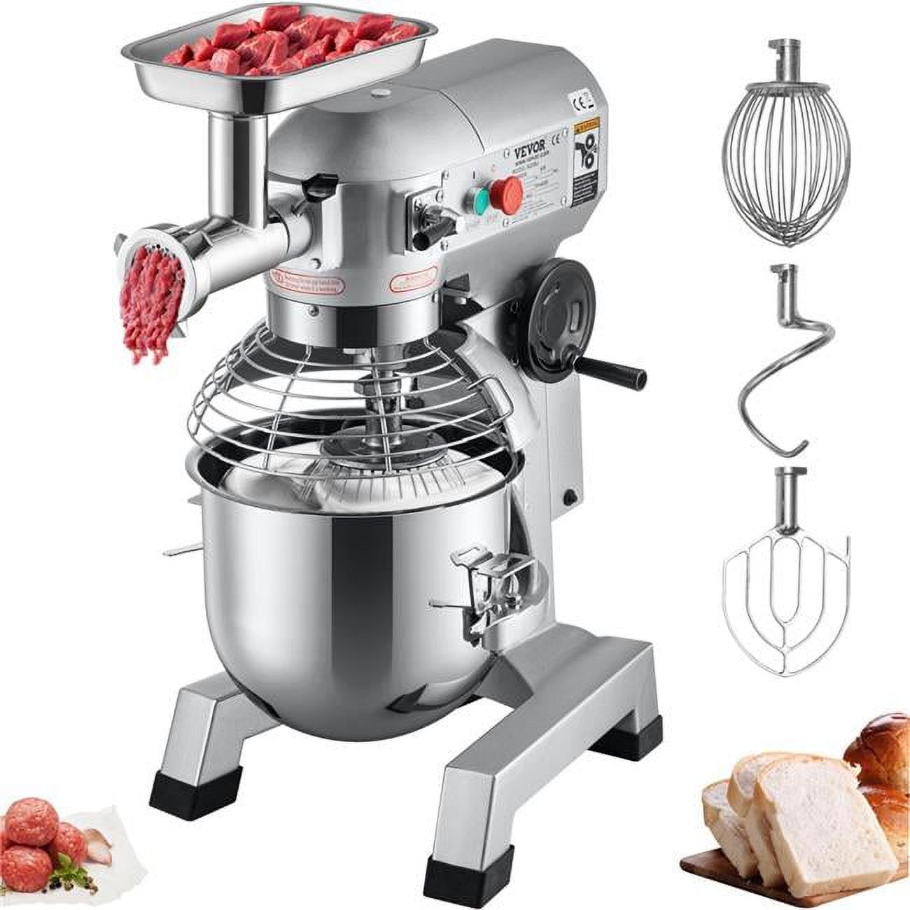 Vevor DGNJBJMCB20BJTVZLV1 20 qt. 1100W Stainless Steel Commercial Stand Mixer