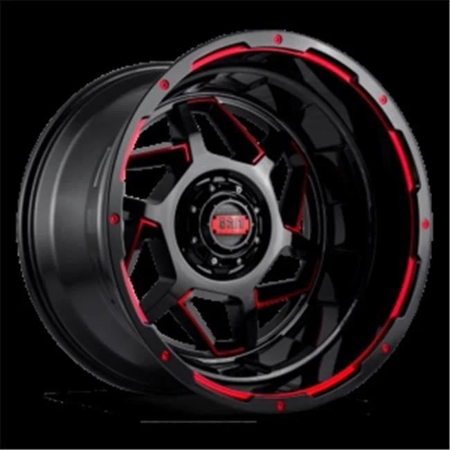 D2952E87 20 x 9 GD14 0 mm Offset 5 x 127 Black with Red Accent Wheel