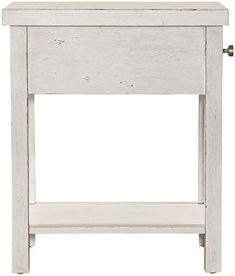 RUNFAYBIU Modern Farmhouse White Drawer Chair