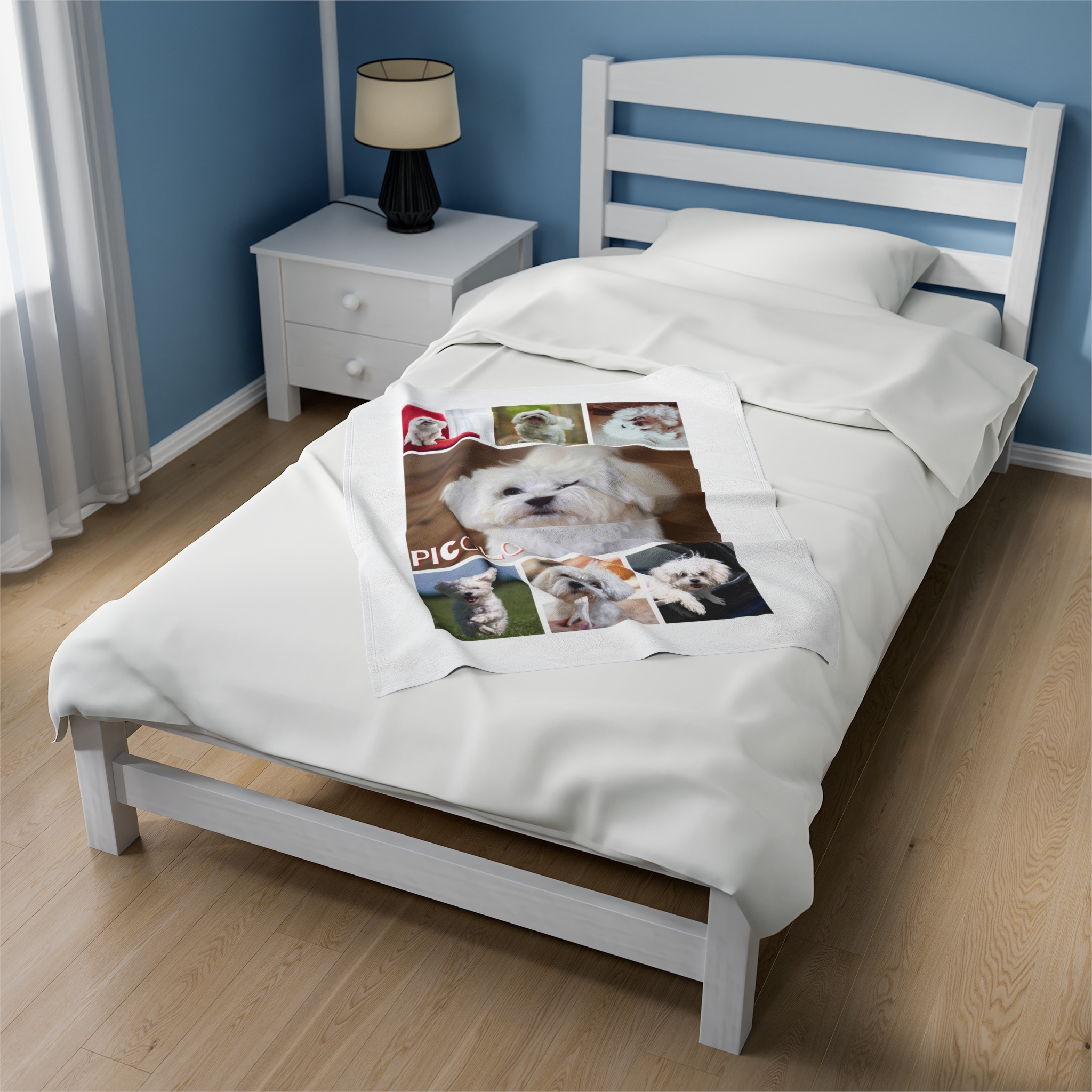 Maltese Custom Photo Blanket Personalized Dog Gift 30x40 50x60 60x80