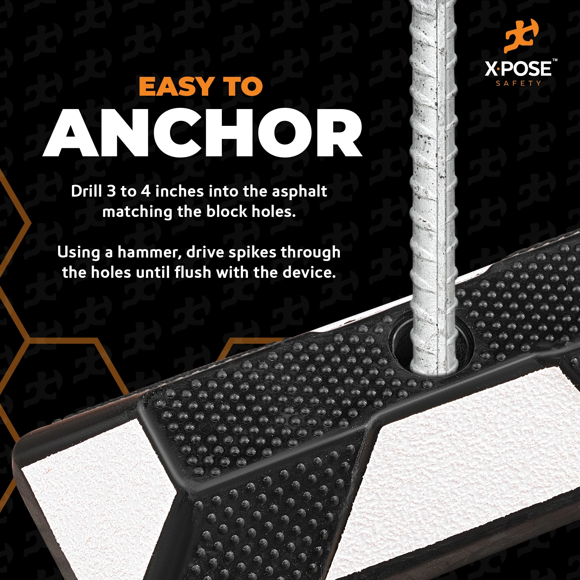 Xpose Safety Parking Block Curb Stop, 48