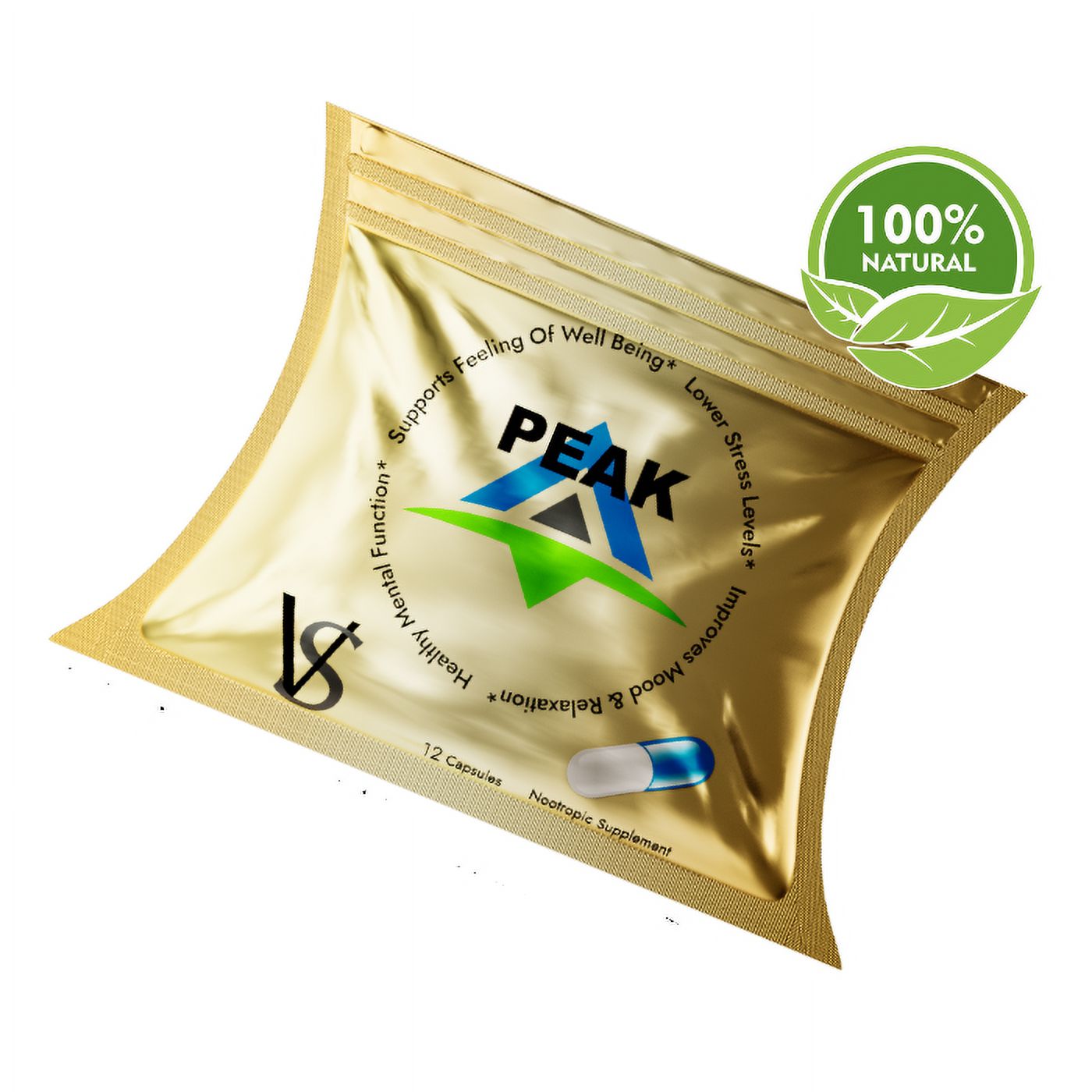 PEAK Supplement: PRN Anti-Anxiety Supplements For Stress Relief, Social Anxiety - 12 Capsules