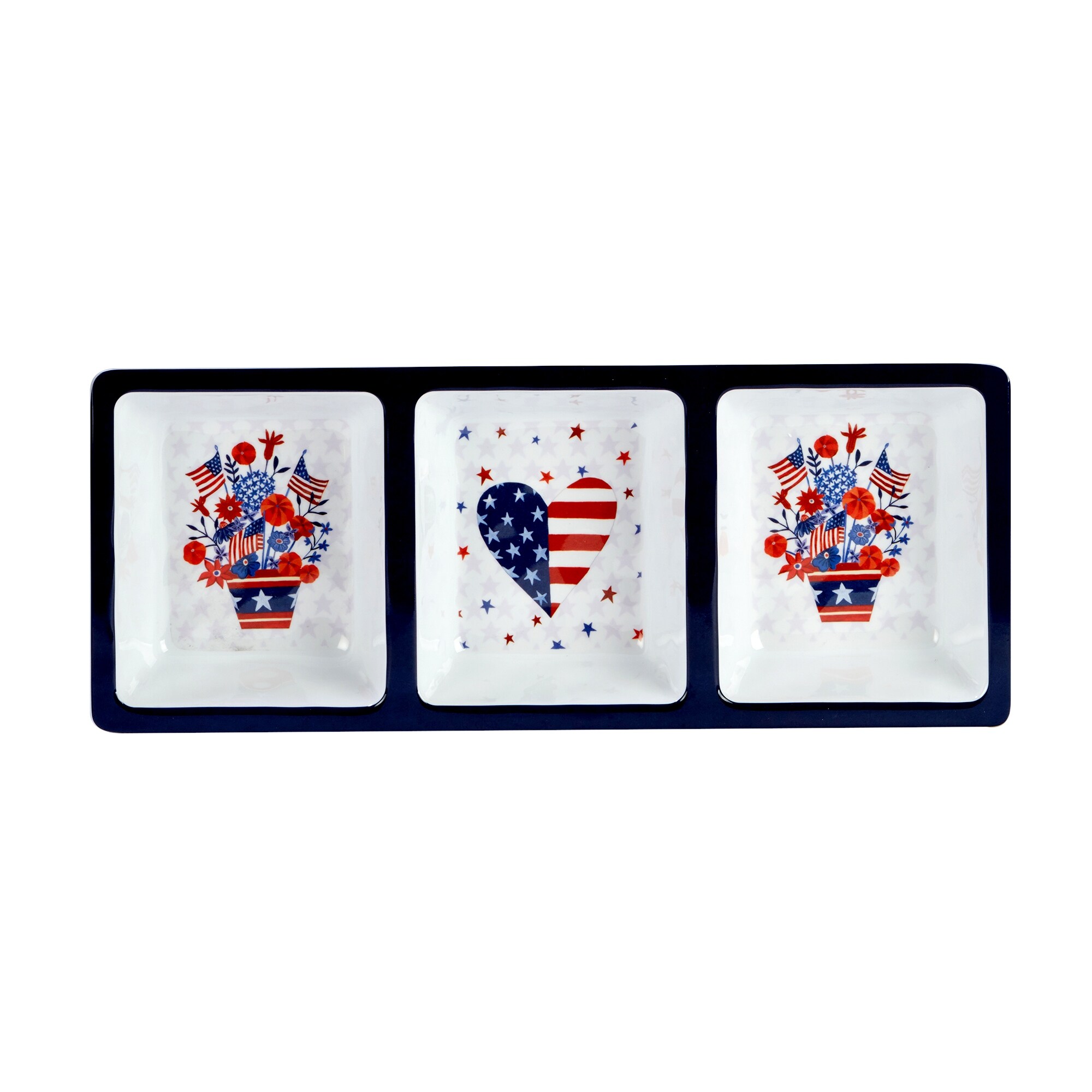 Certified International  Stars & Stripes 3-Piece Melamine Hostess/Serving Set
