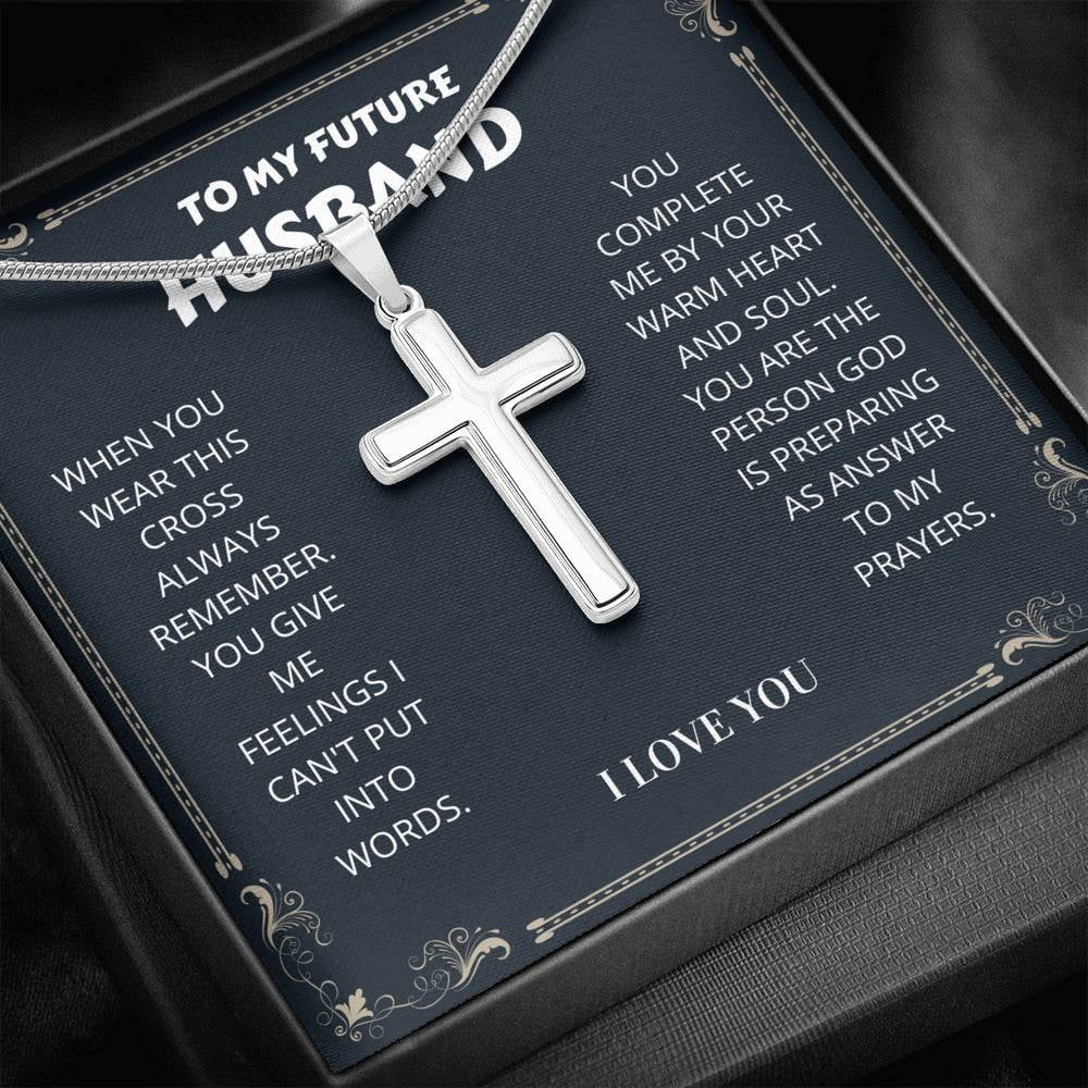 Future Husband - Artisan Cross Necklace, Anniversary, Birthday Gift