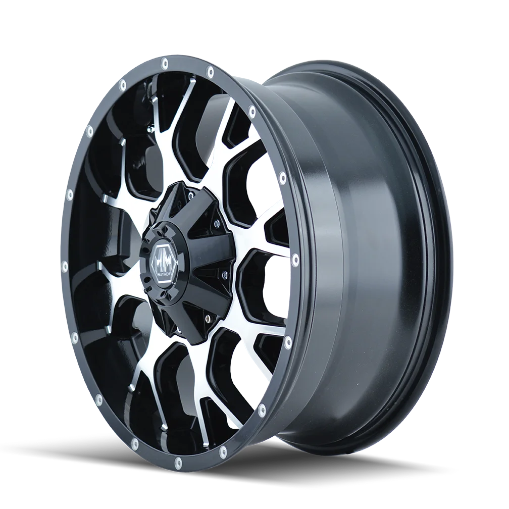 17x9 Mayhem 8015 Warrior Gloss Black Machined Wheel 8x170 (18mm)