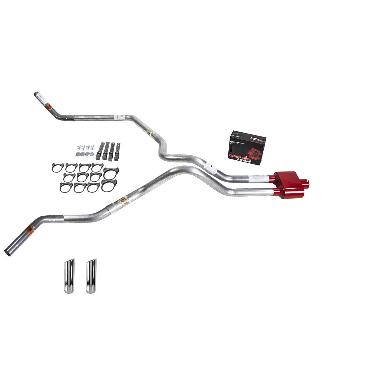 Ram 09-13 dual exhaust 2.5 MA pipe Cherry Bomb Extreme RW Tip Corner exit