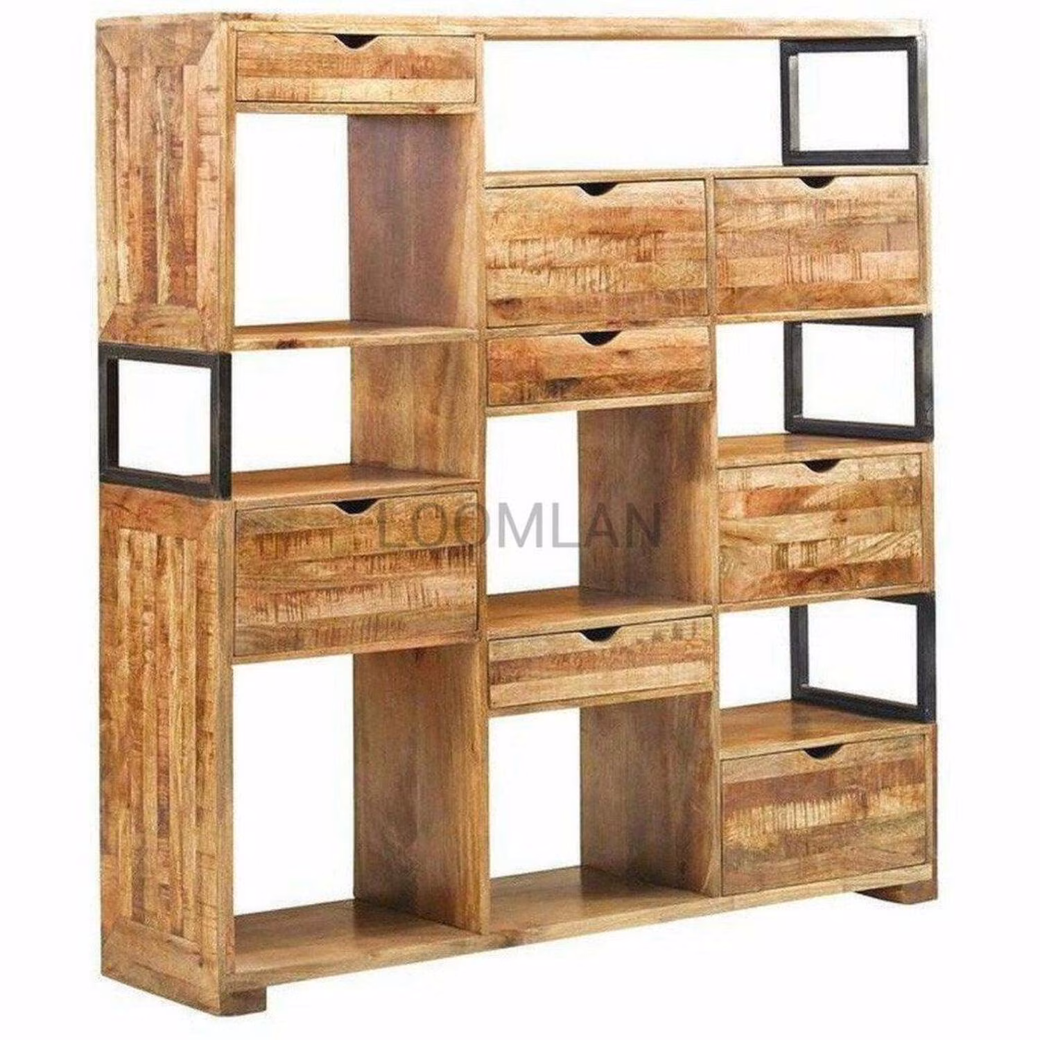 57 Square Bookshelf 8 Drawer 8 Shelves Display Cabinet