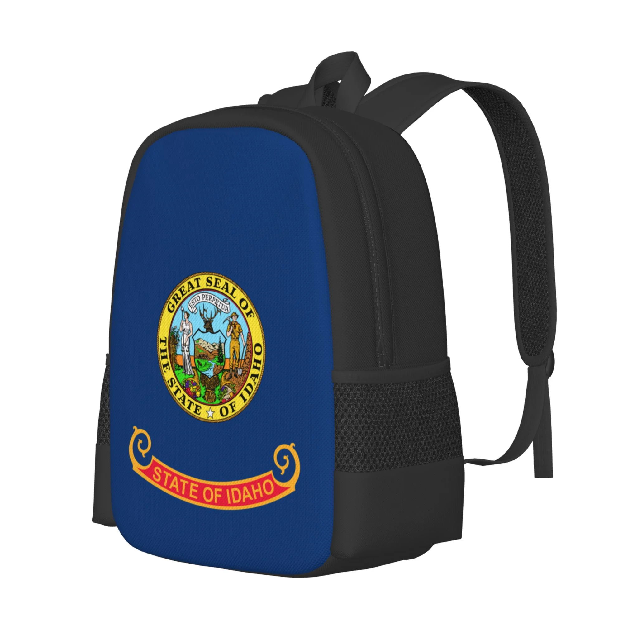 DouZhe Lightweight Backpack, Idaho State Seal Flag Prints Travel Outdoor Hiking Bag School Bookbag Casual Daypack Backpacks for Women Men