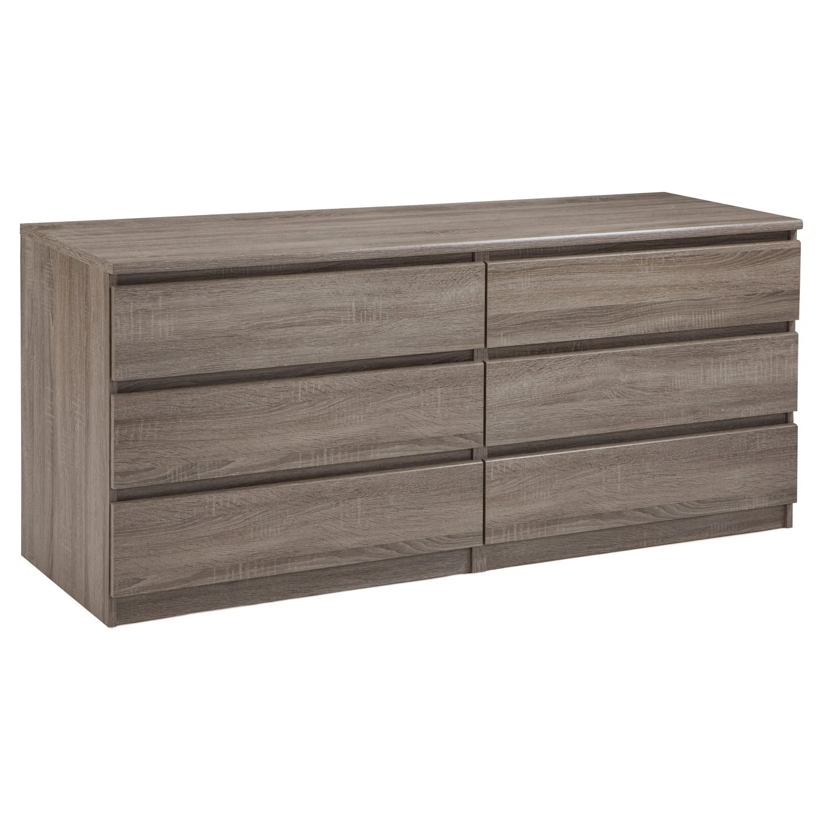 Tvilum Scottsdale Engineered Wood 6 Drawer Double Dresser in White High Gloss