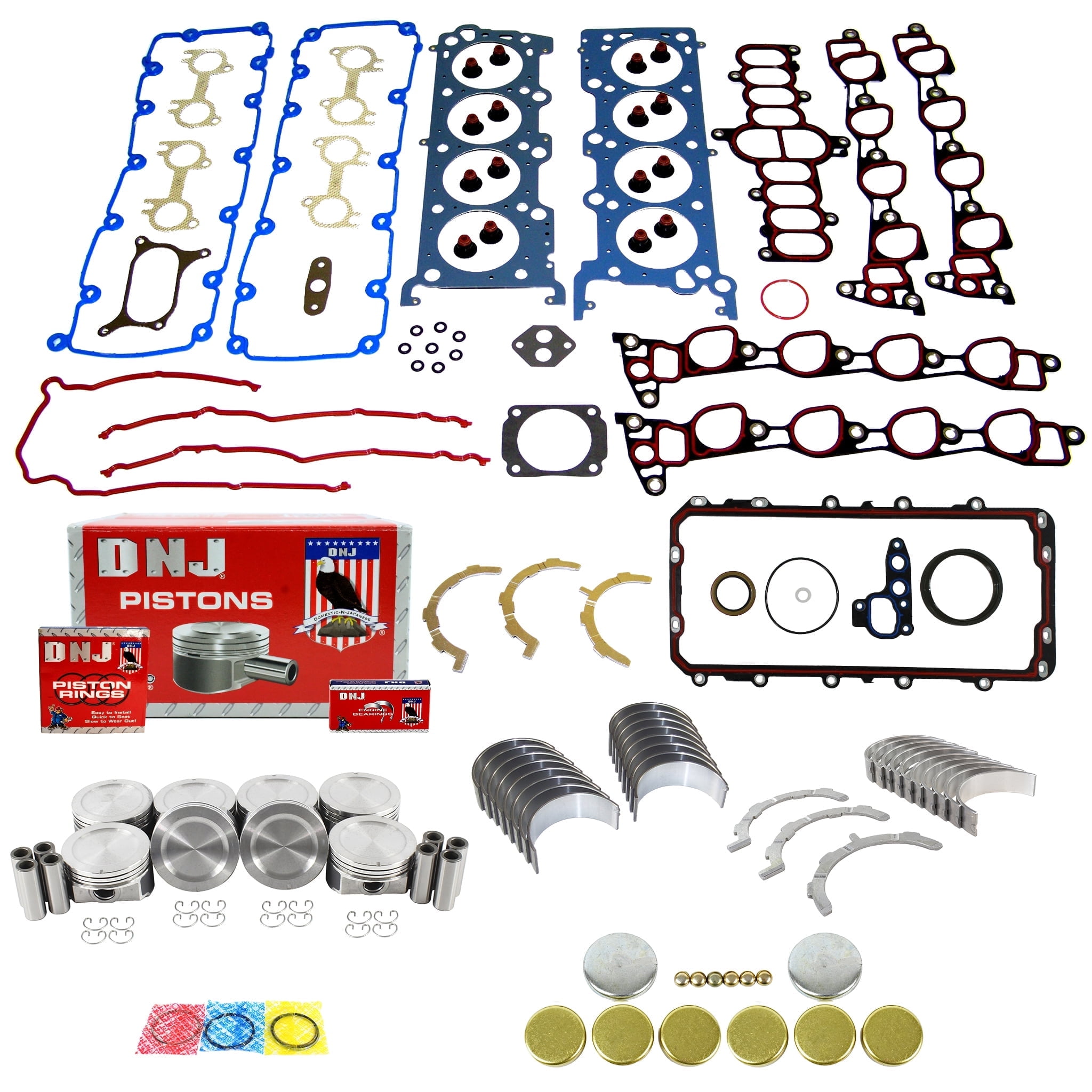 DNJ EK4160 Engine Rebuild Kit Fits Cars & Trucks 1997-1998 Ford Lincoln E-150 E-250 E-350 Expedition F-150 F-250 Navigator 5.4L SOHC V8 16V 330cid VIN L