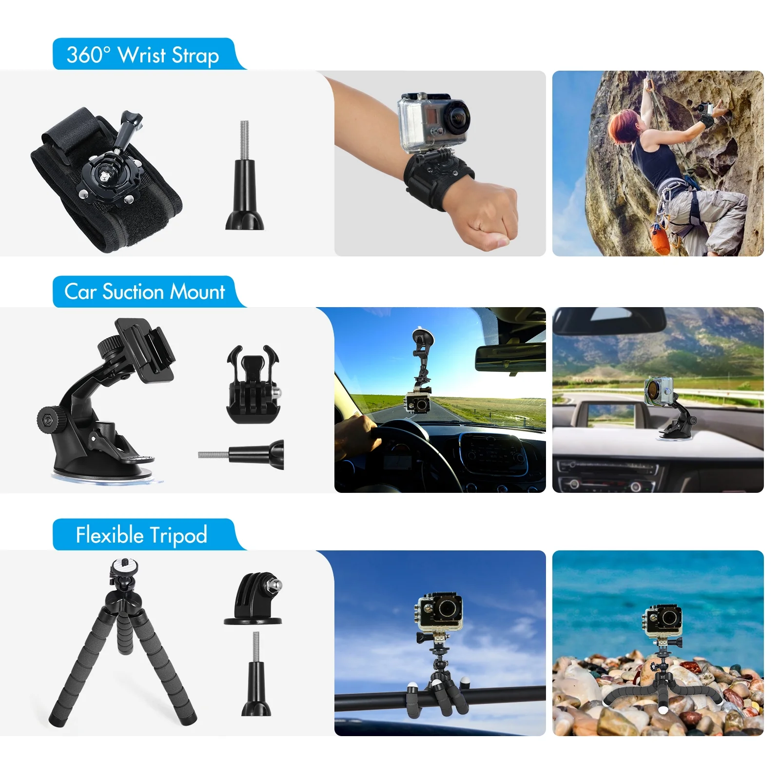 Camnoon Camera Mount Kit,Camera Set 11 Camera Kit Compatible Set 11 10 Camera Kit 10 9 8 11 10 9 7 6 5 9 8 Max Camera Kit Compatible 11 60-in-1 Camera 8 Max 7 Compatible 11 10 Max 7 6