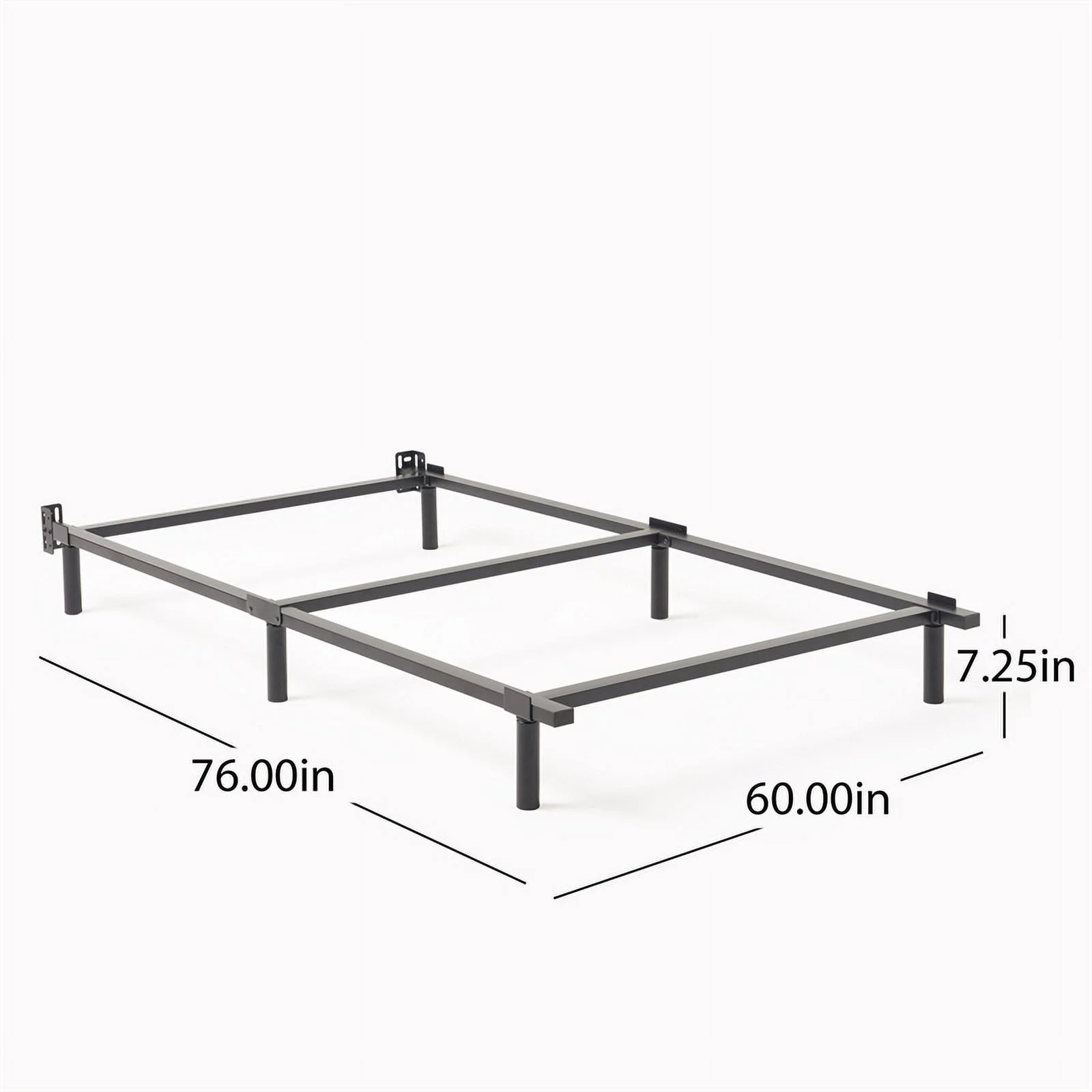 Pemberly Row Contemporary Metal Queen Bed Frame in Black Fiish- Full