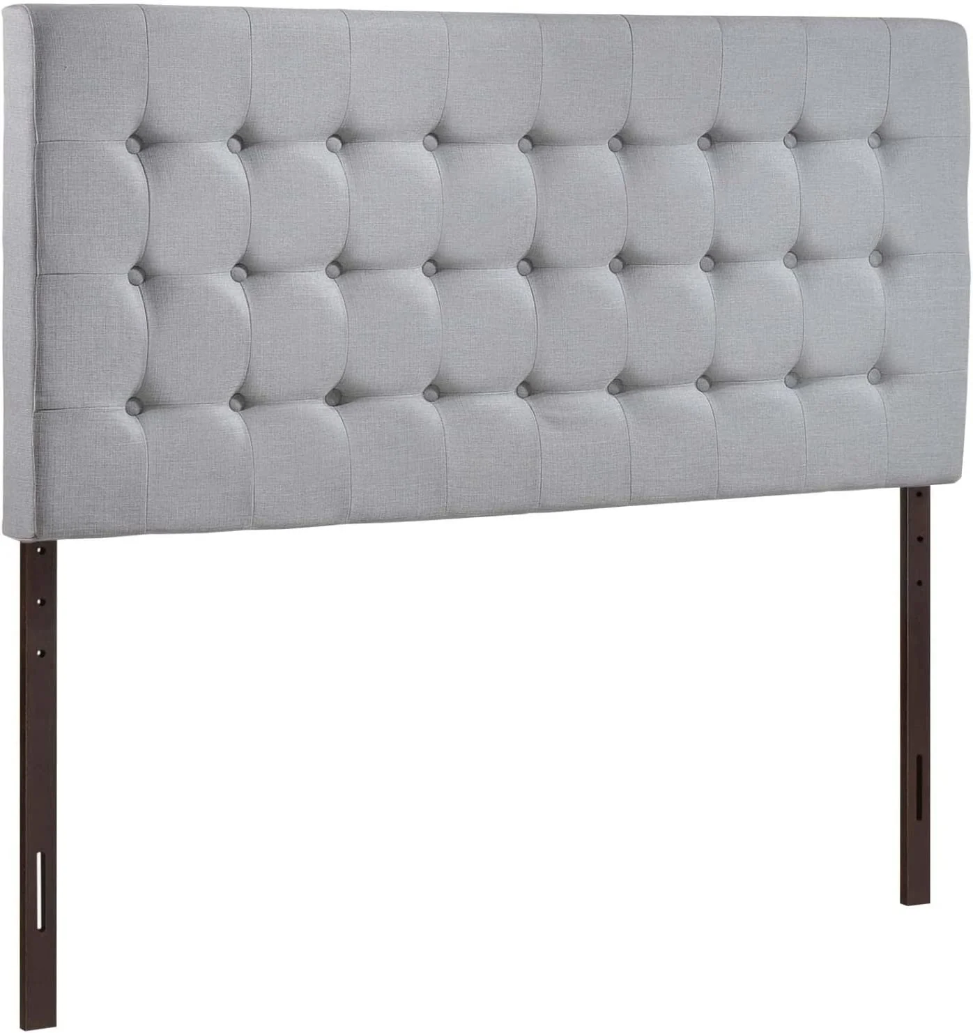 Tinble Tufted Button Linen Fabric Upholstered Queen Headboard In Gray