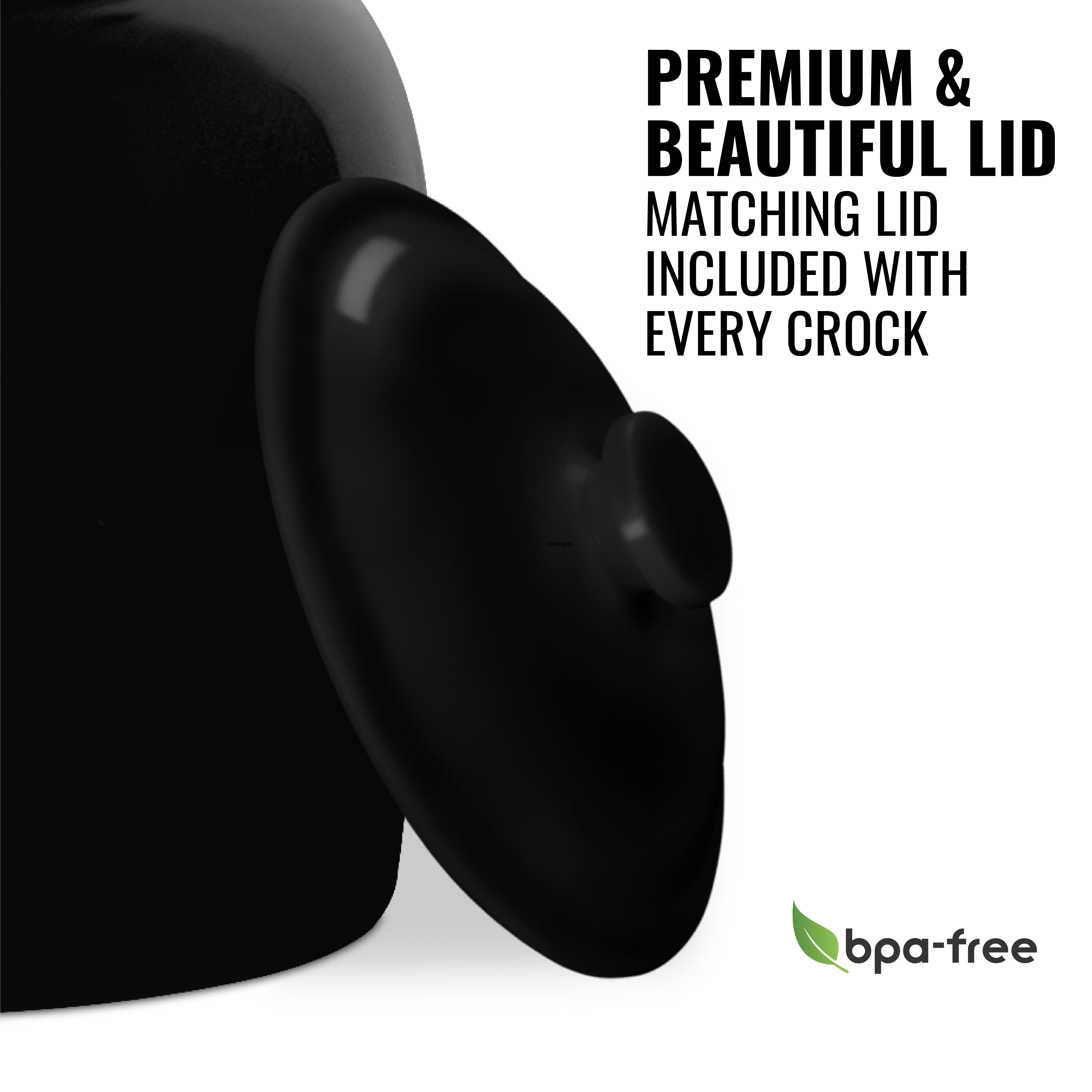 Brio Solid Porcelain Ceramic Water Dispenser Crock with Faucet - Lead Free (Black)