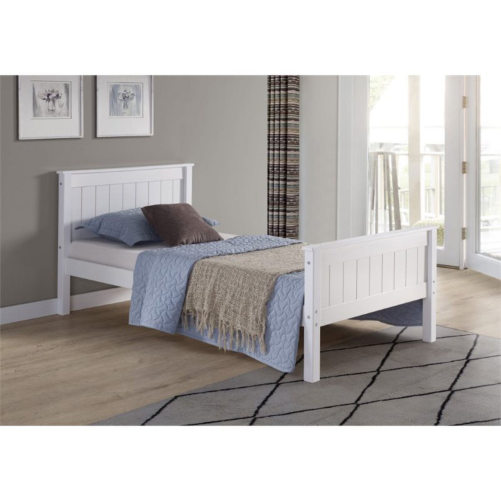 Rosebery Kids Twin Wood Platform Bed in White