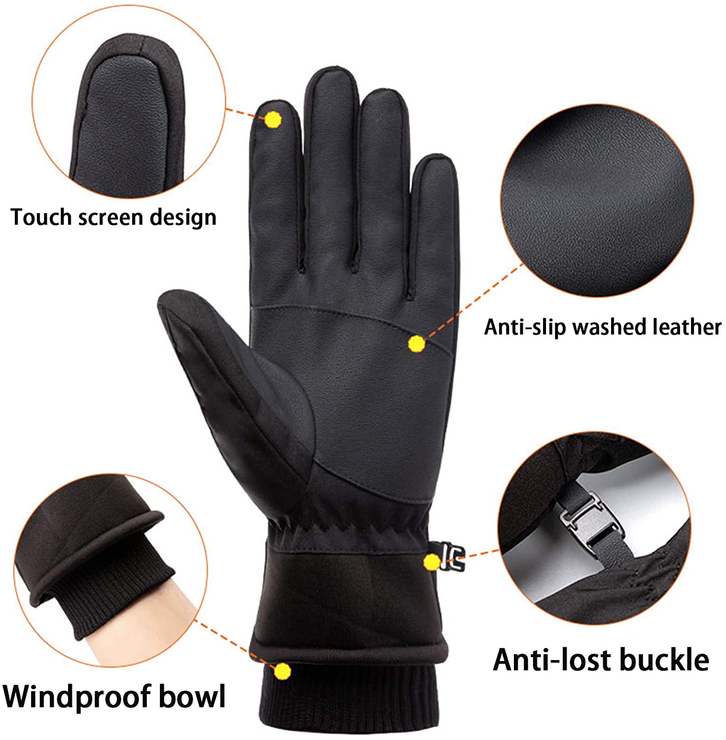 Winter gloves men women running Touchscreen gloves waterproof windproof cold weather warm riding ski Climbing bike exercise