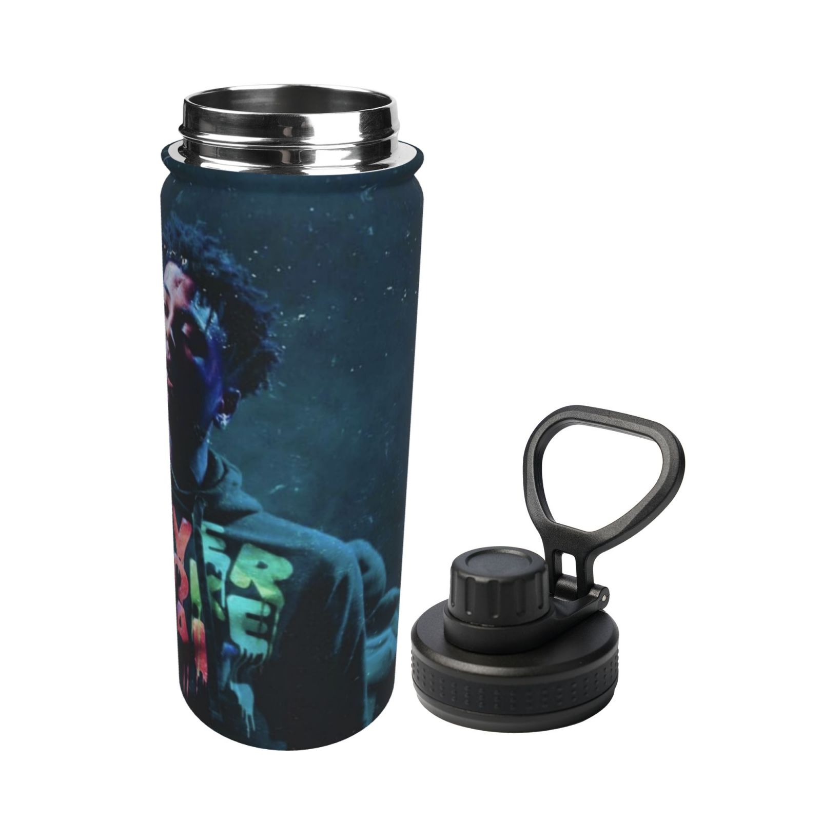 YoungBoy Never Broke Again Singer Sports Insulated Water Bottles Kettle Stainless Steel Portable Cup18OZ For Travel Gym School