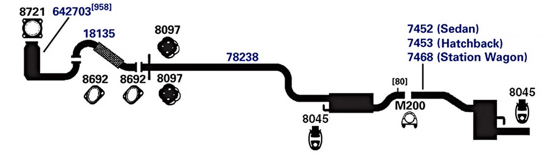 AP 18135 Exhaust Pipe Fits select: 2000-2004 FORD FOCUS