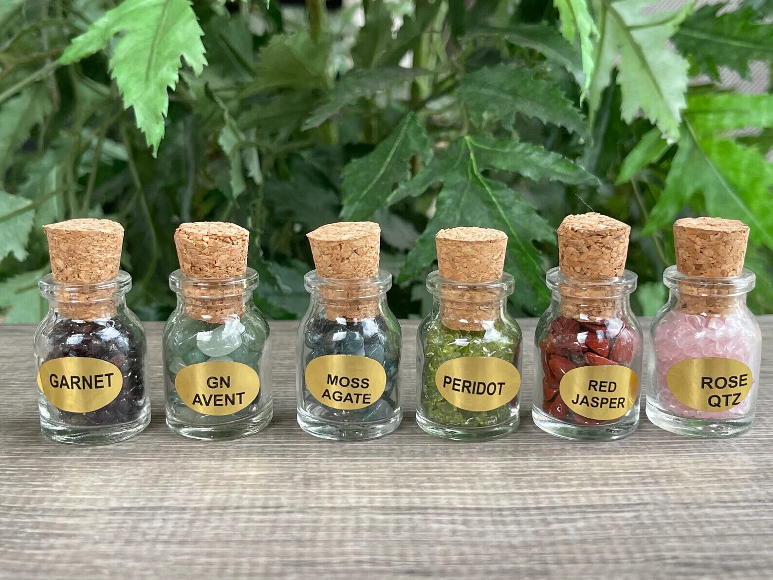 12 Mini Gemstone Bottles Chip Set, Gemstone Chip Bottles, Chakra Crystal