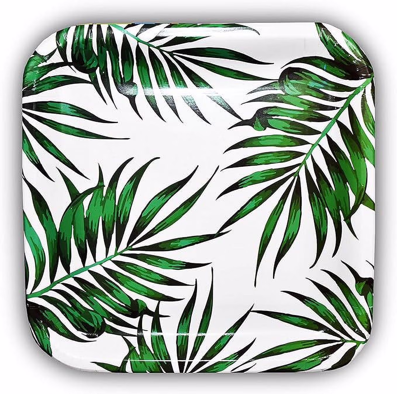 SOLAS Paper Palm Leaf Plates - Fully Compostable Jungle Party Plates | Beautiful Eco Friendly Paper Plates | Square Plates Disposable Green Paper Plates | Pack of 20 | 9 Inch Luau Party Plates