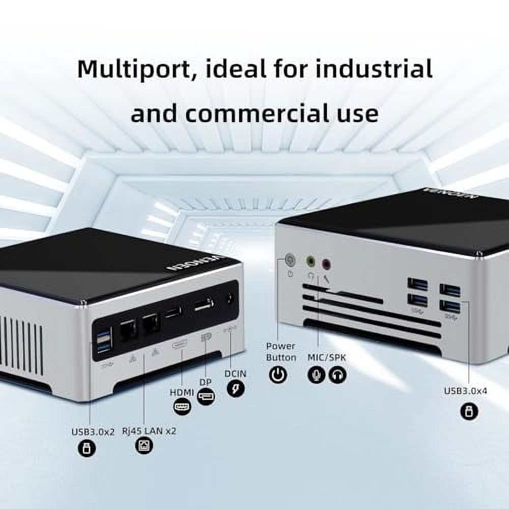 I7 10TH Gen Mini PC Windows 11, Core i7 10750H, 16GB DDR4 RAM 1TB NVME SSD, HD-MI + DP, Dual Monitor, Gigabit Ethernet, USB3.0, Wifi AC, BT, 19V Micro Desktop PC, Auto Power On, Small Compact Case