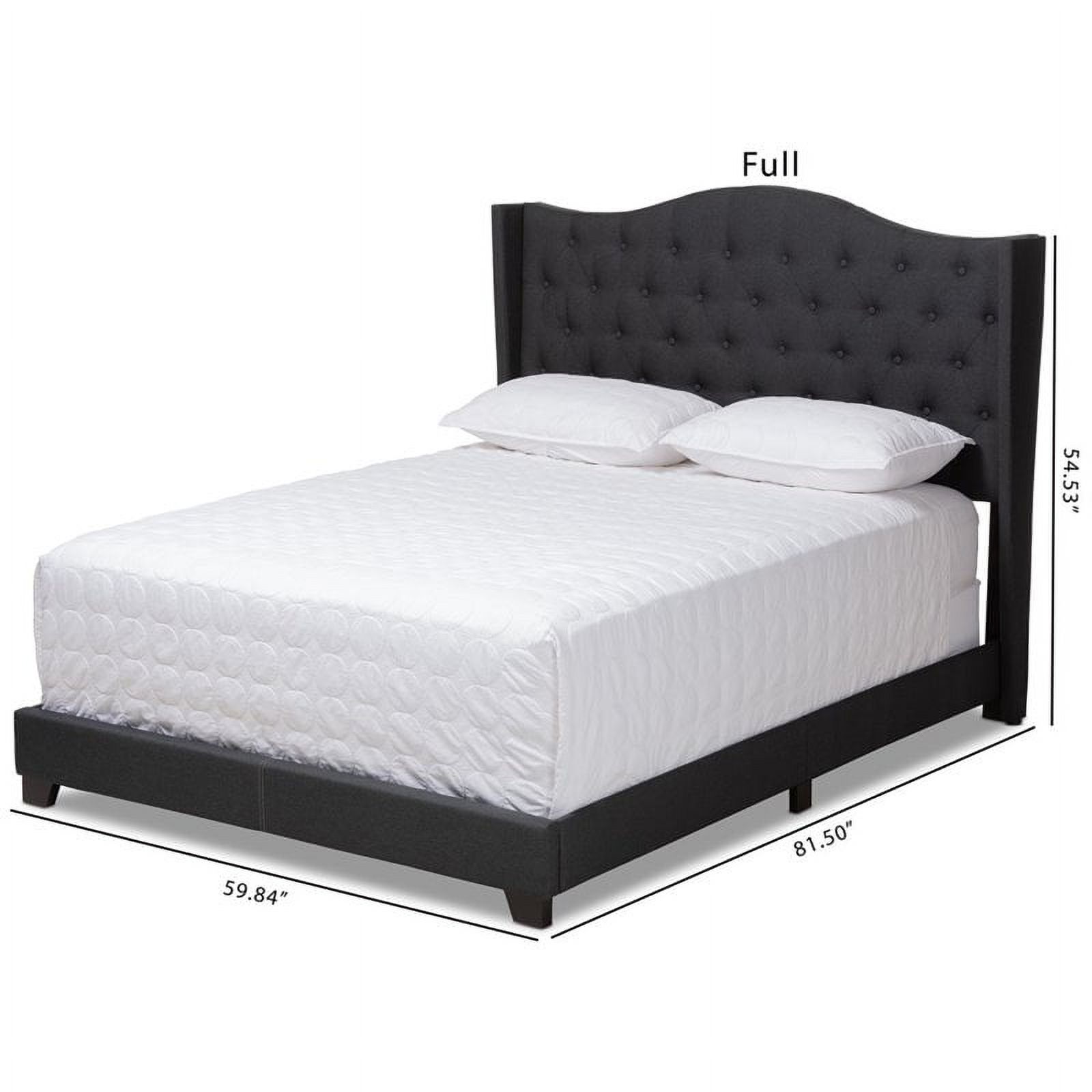 Bowery Hill Fabric Tufted Full Bed in Charcoal Grey